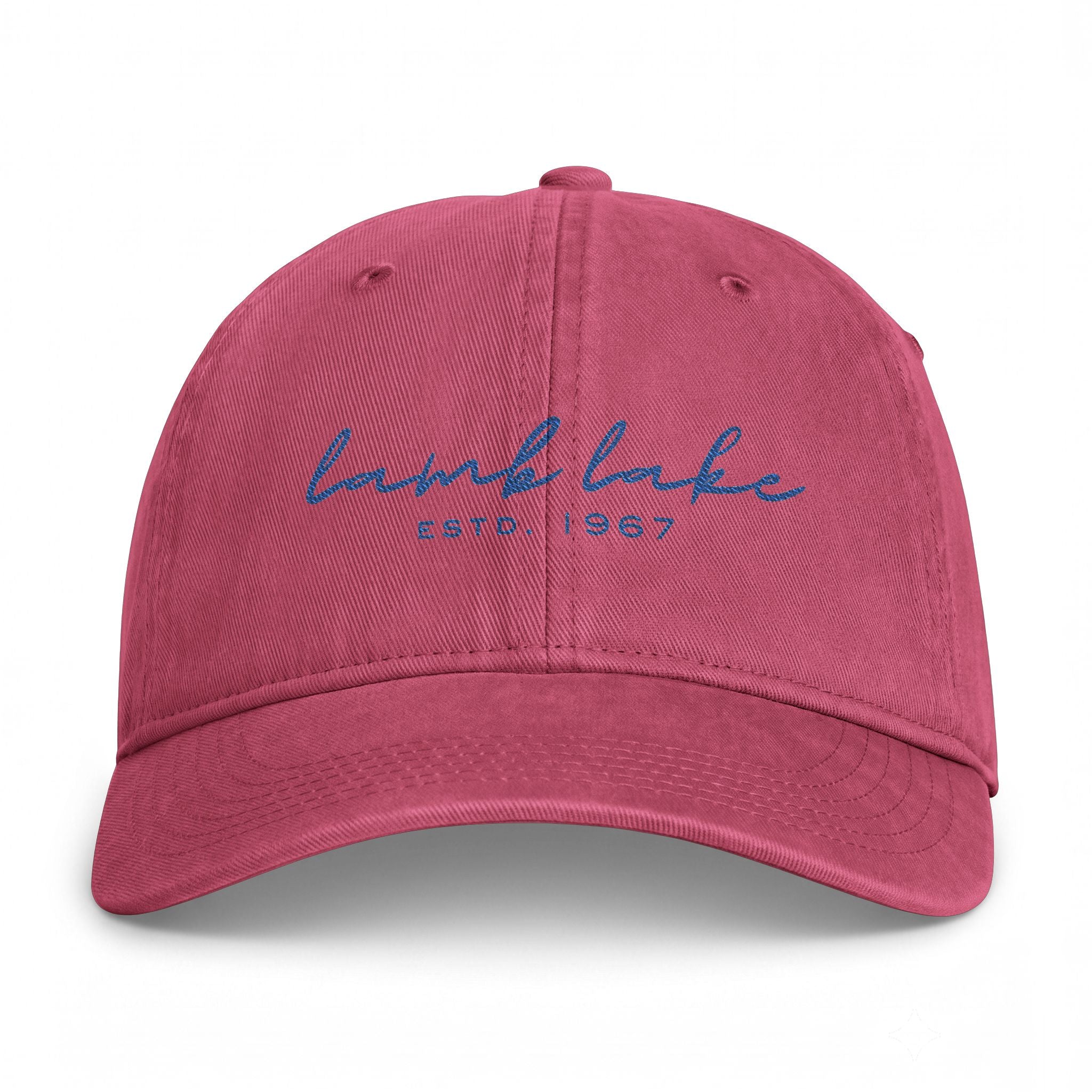 Washed Coastal Cap — "Lamb Lake" Embroidered Lake Hat