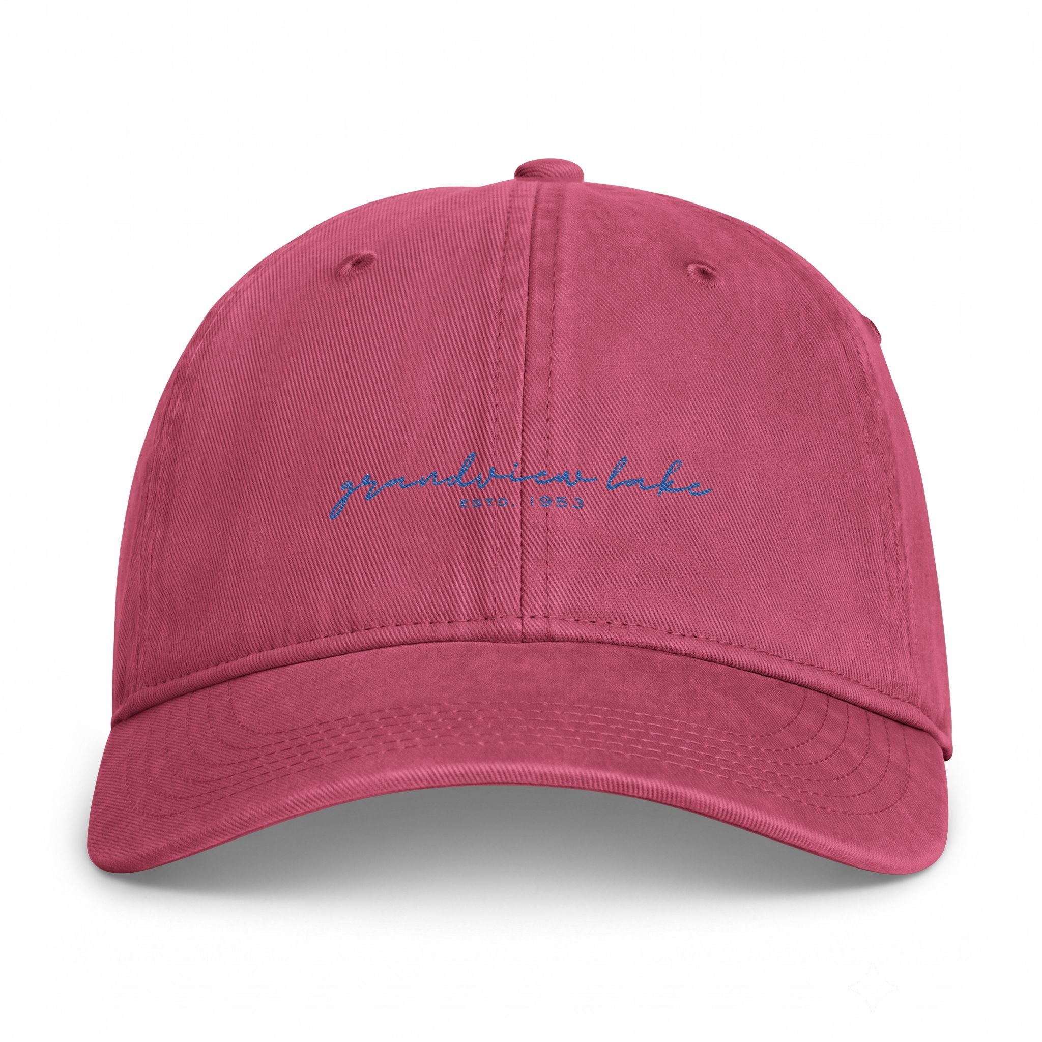 Washed Coastal Cap — "Grandview Lake" Embroidered Lake Hat