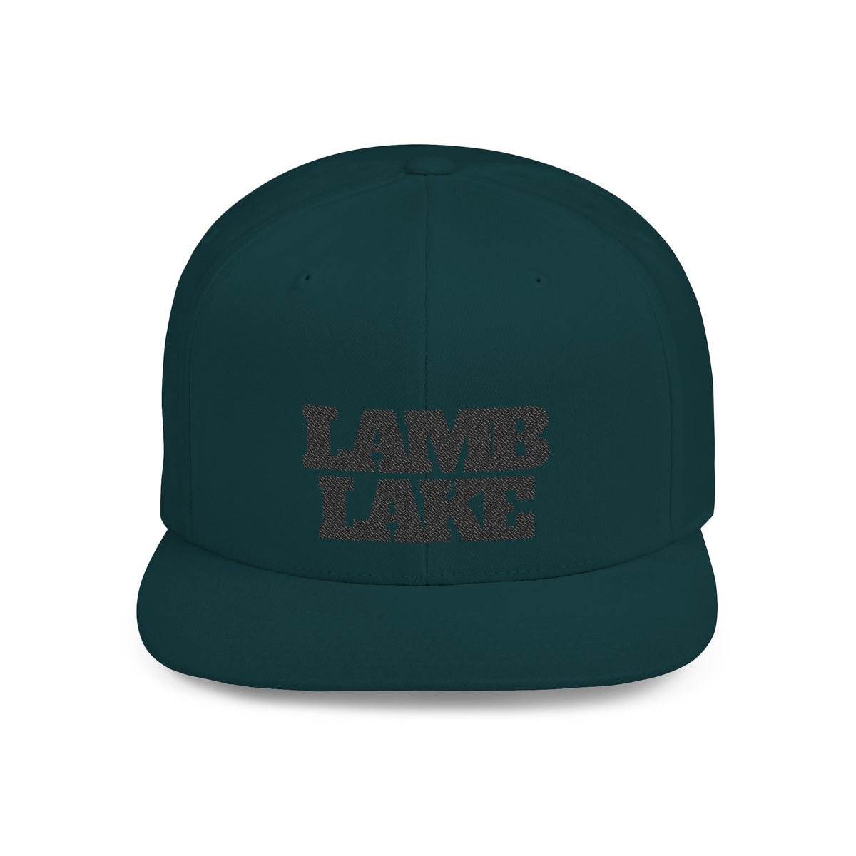Lamb Lake Flat Bill Snapback Hat — Retro Embroidered Lake Cap