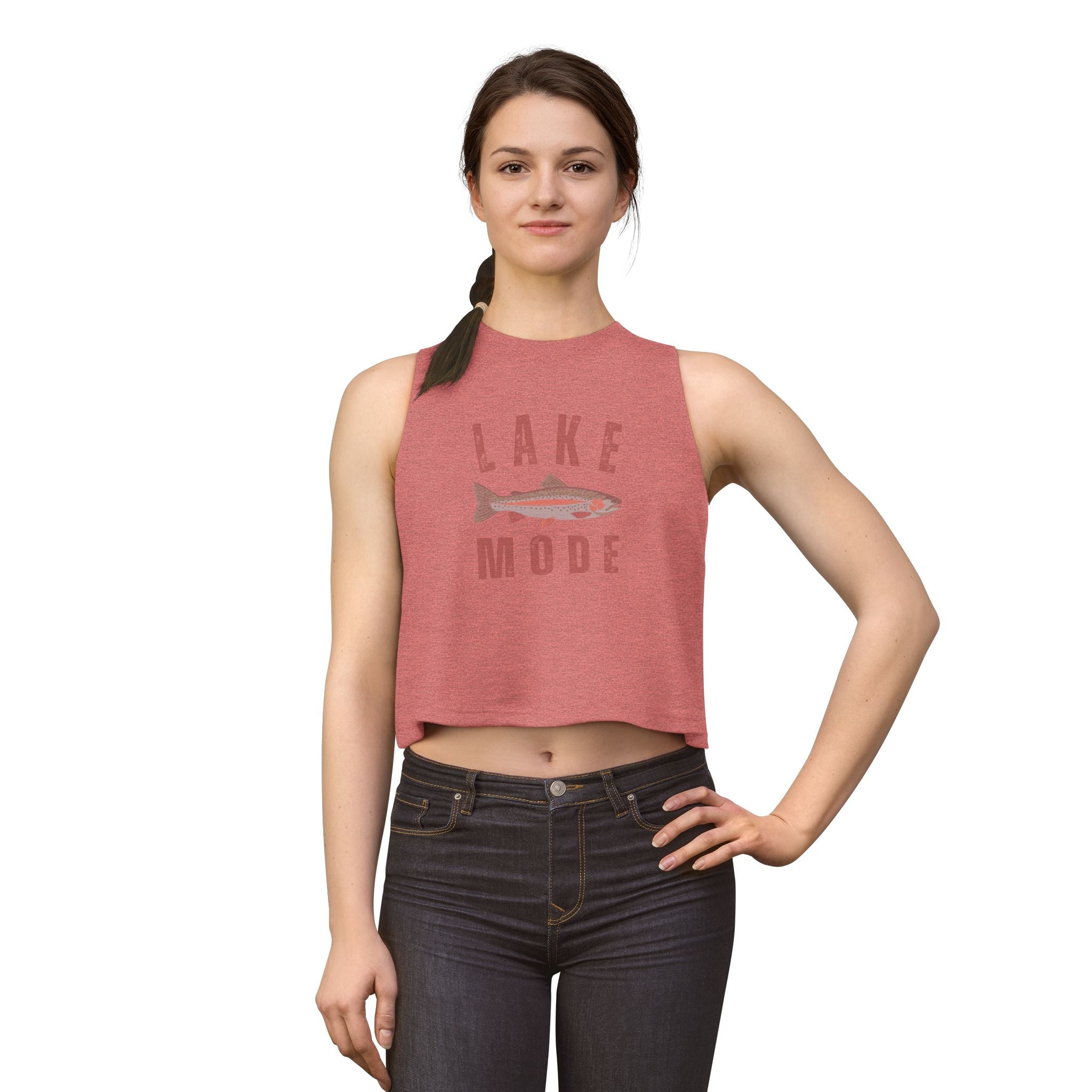 Lake Mode Women's Crop Tank Top – Fish Graphic