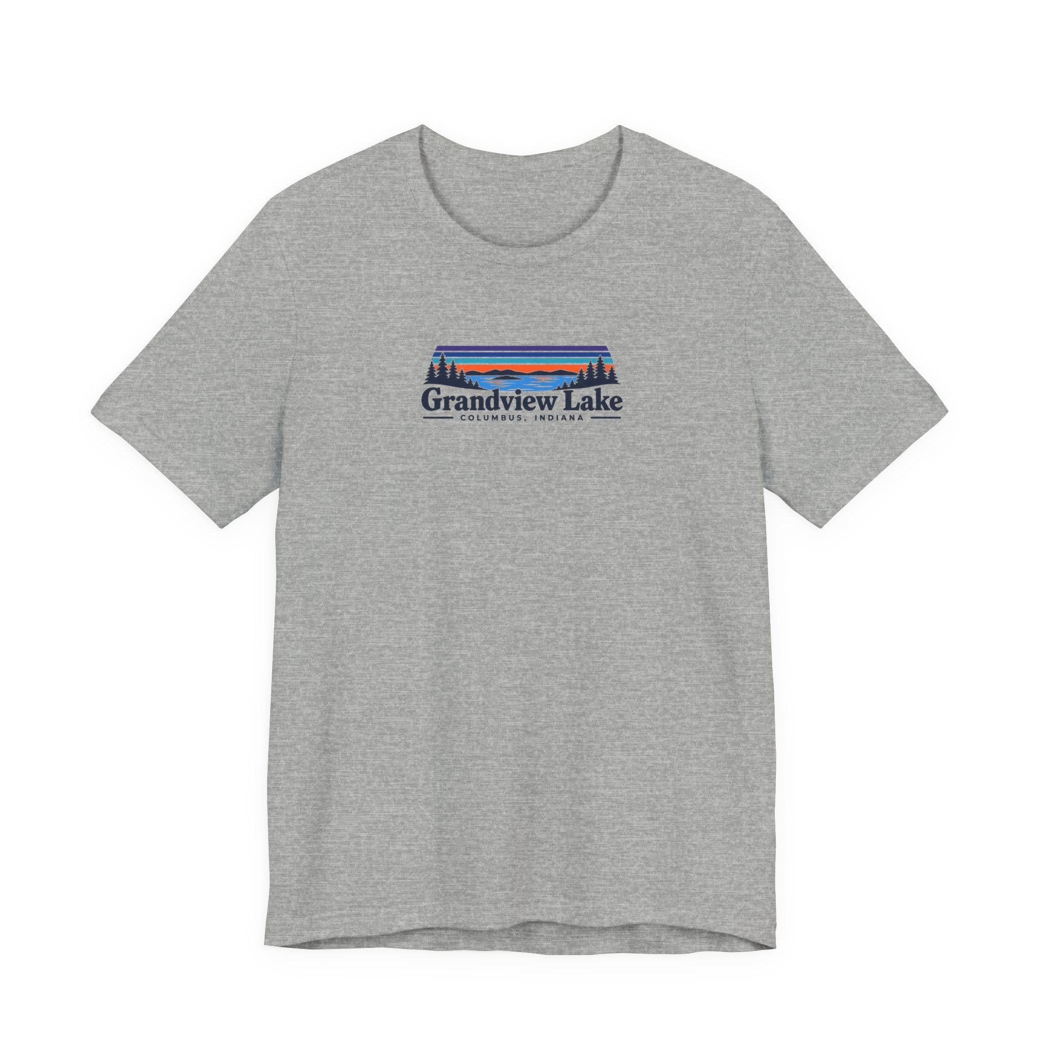 Grandview Lake Landscape Tee — Retro Mountain Lake Graphic T-Shirt