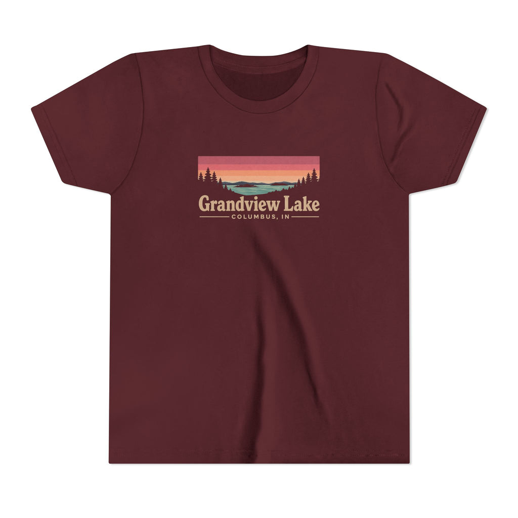 Youth Tee — Grandview Lake Retro Sunset Graphic