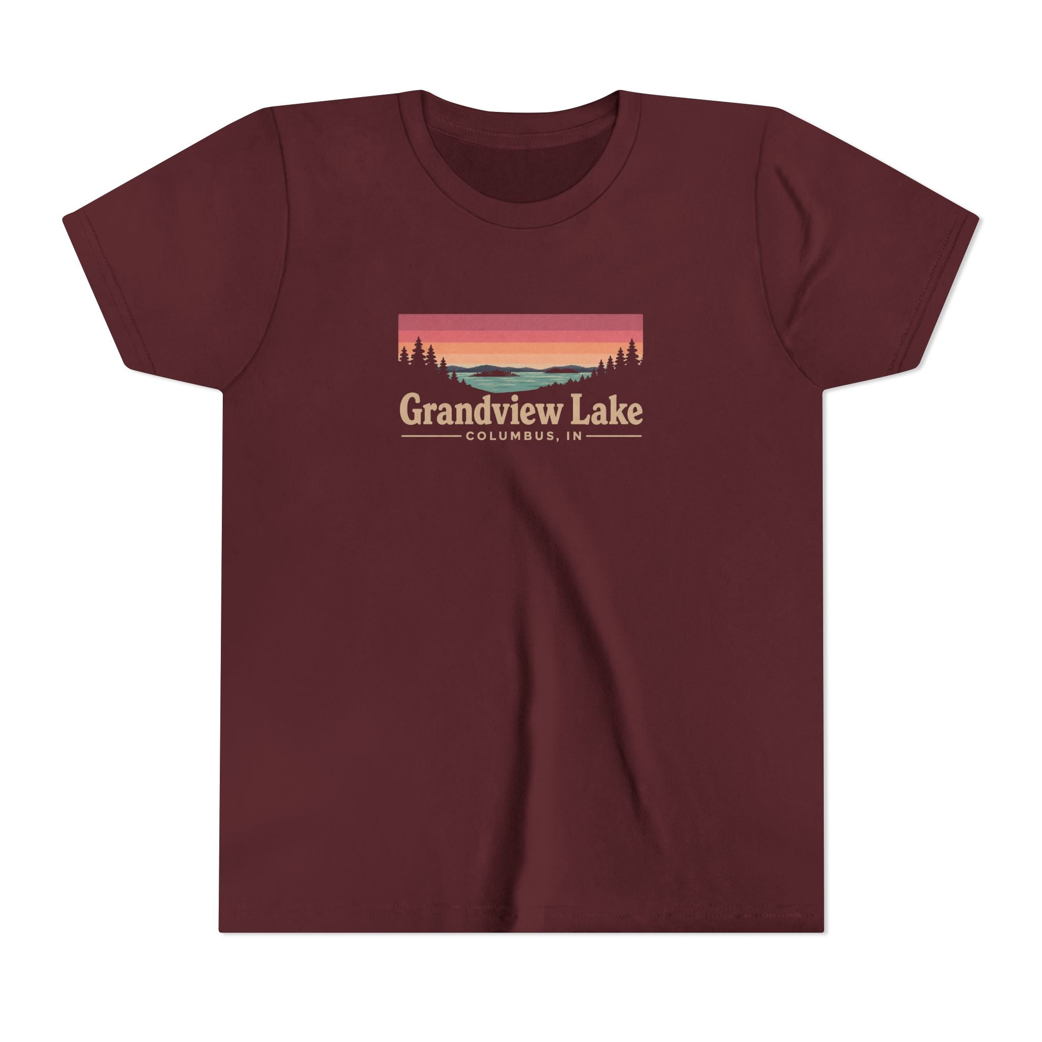 Youth Tee — Grandview Lake Retro Sunset Graphic