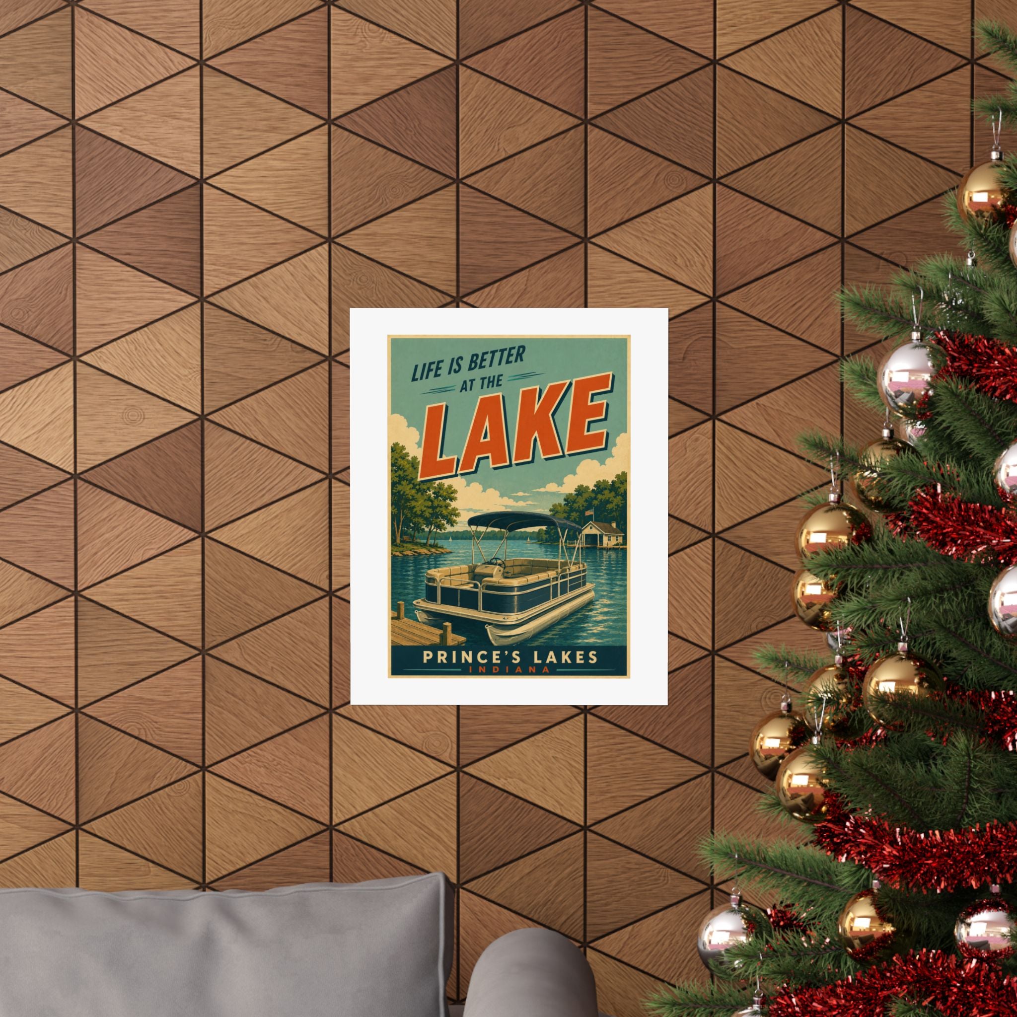 Lake Life Vintage Travel Poster Matte Print