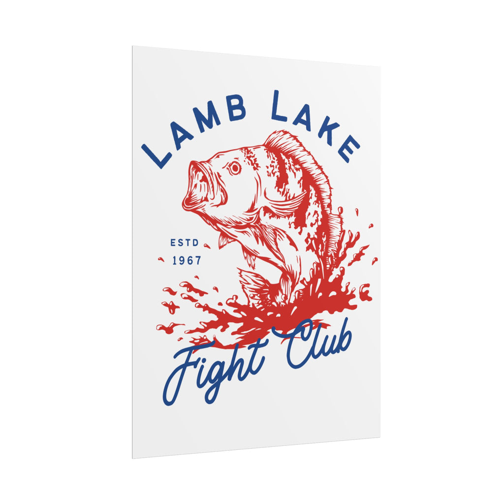 Rolled Poster — Lamb Lake Fight Club Vintage Bass Fishing Art Print