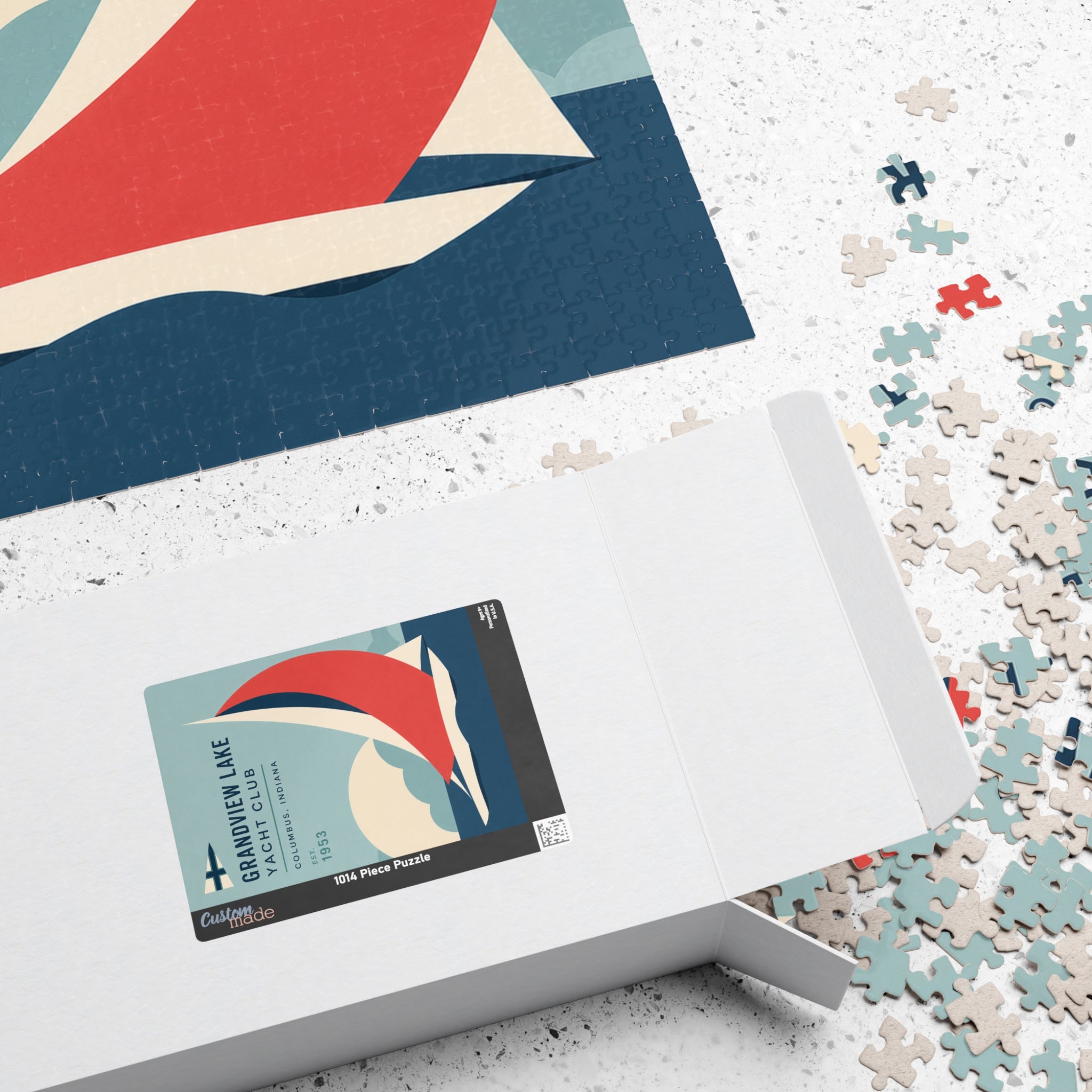 Grandview Lake Yacht Club Sailing Puzzle — Vintage Retro Boat Jigsaw (1014 pcs)