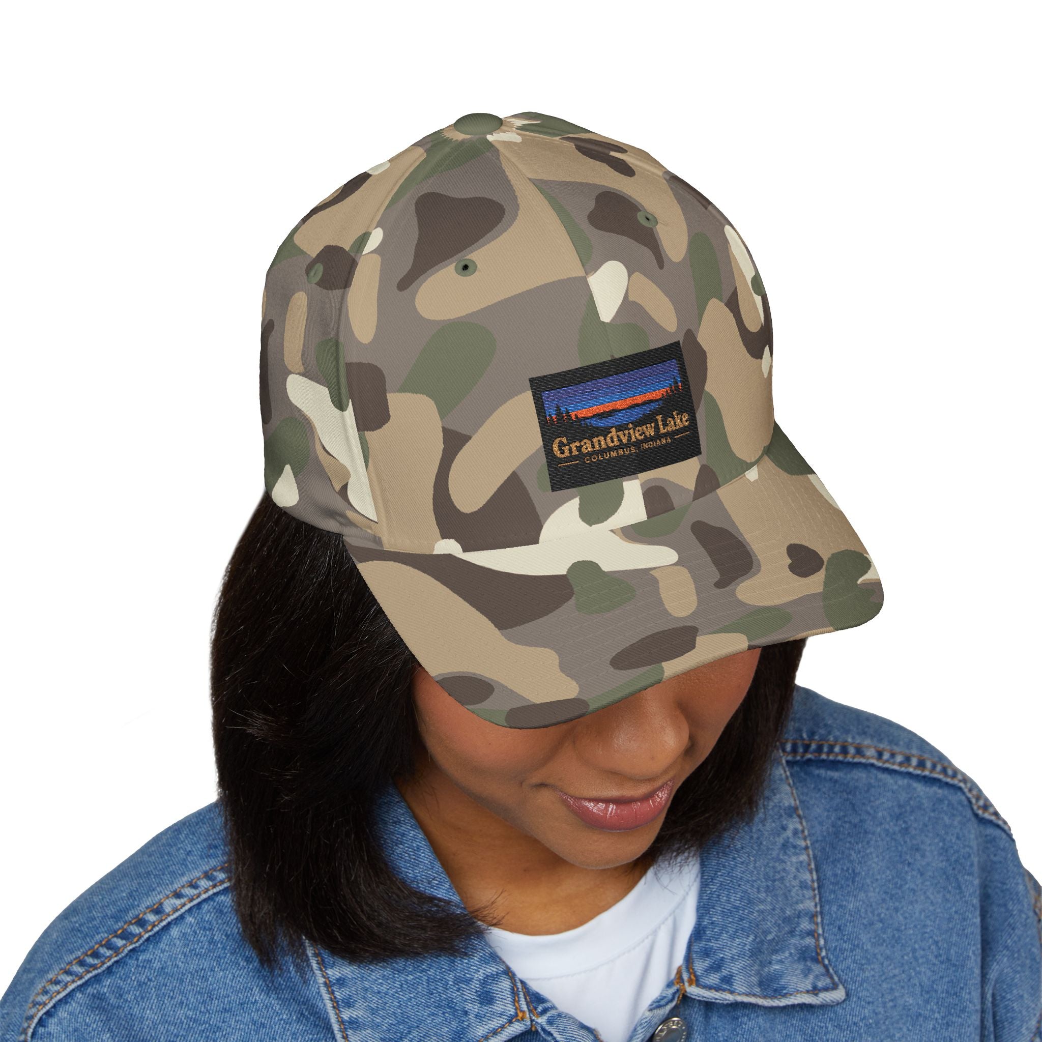 Grandview Lake Embroidered Cap — Scenic Lake Sunset Hat