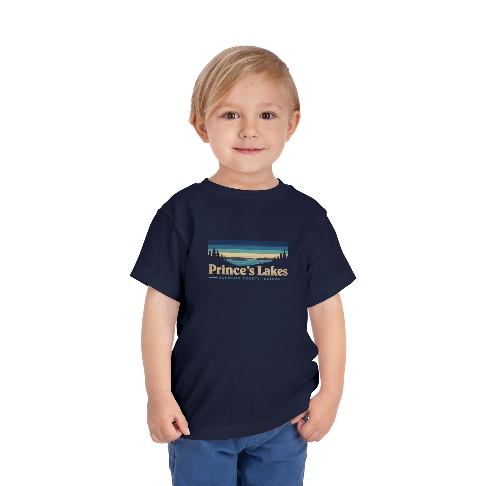 Toddler Tee - "Prince's Lakes" Retro Sunset Graphic