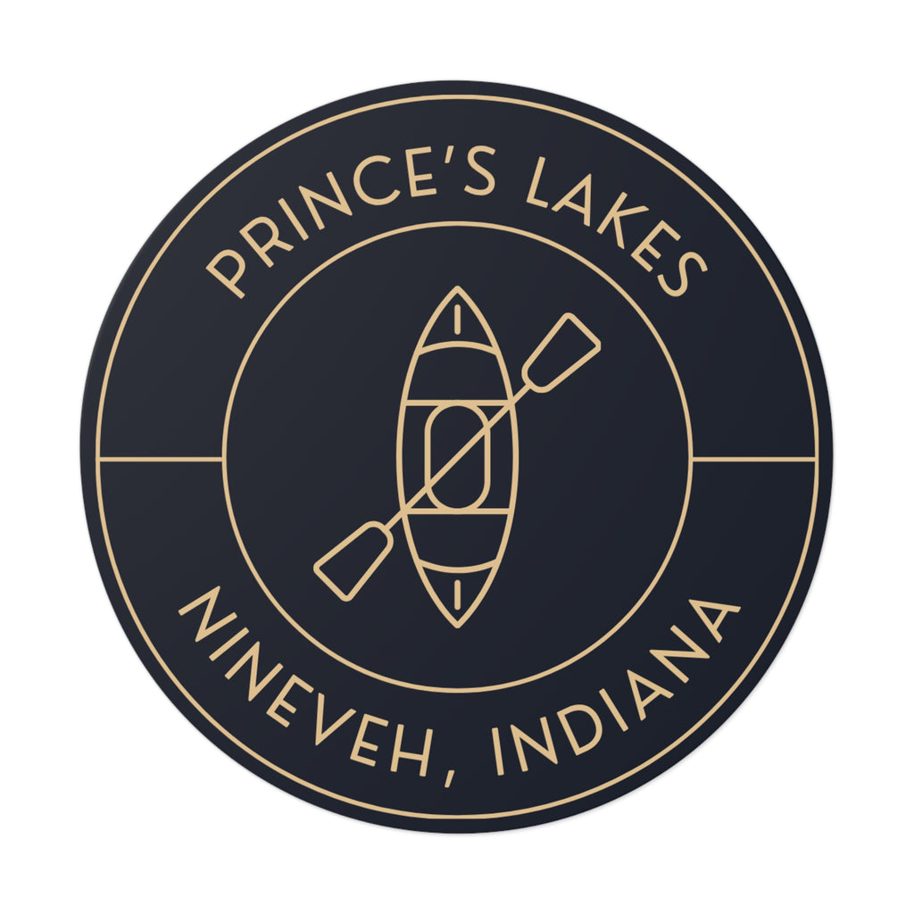 Round Vinyl Stickers- Kayak Prince's Lakes