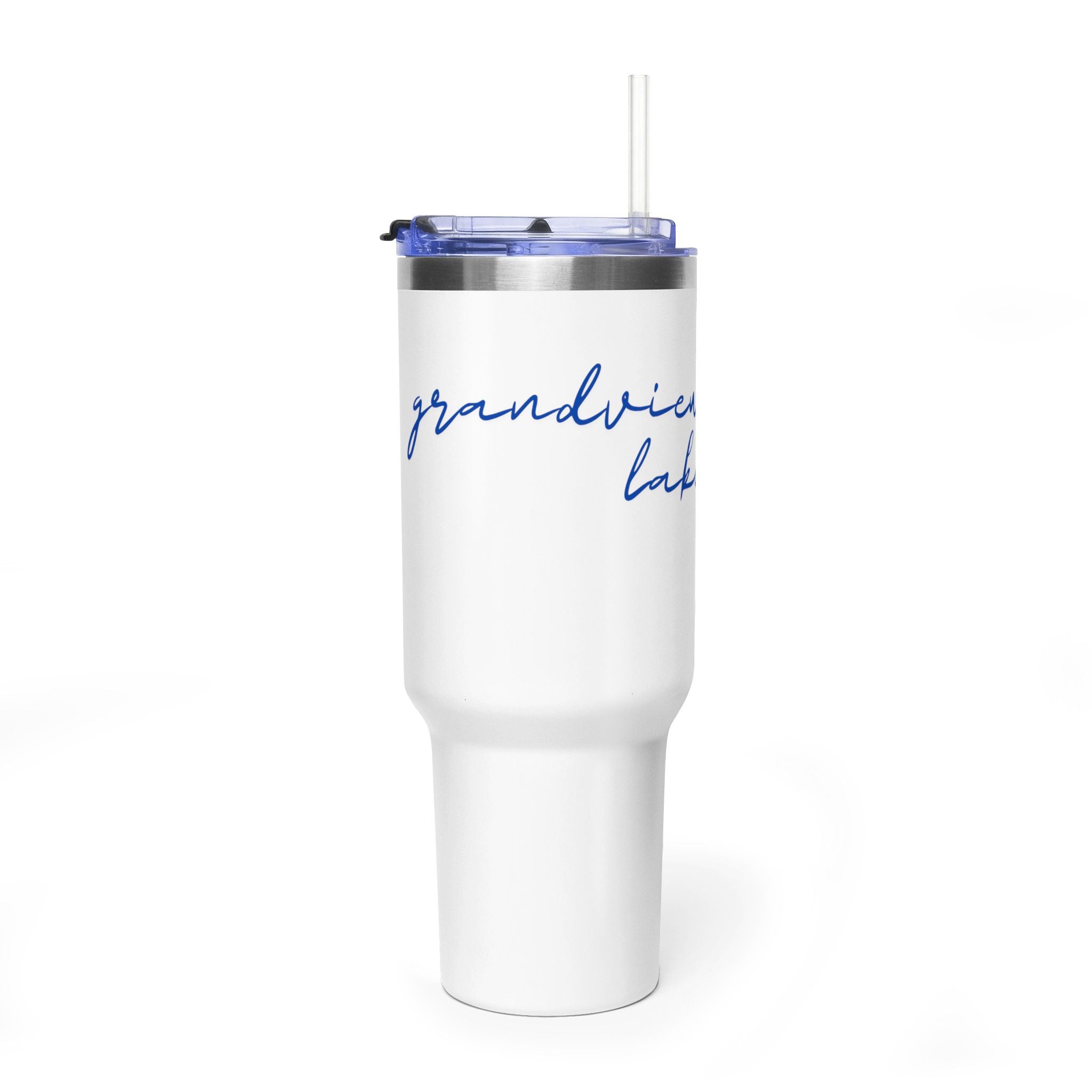 40oz Vacuum Tumbler — 'Grandview Lake' Script Insulated Travel Mug
