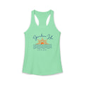 Women's Ideal Racerback Tank- Sun over Water "Grandview Lake" Script