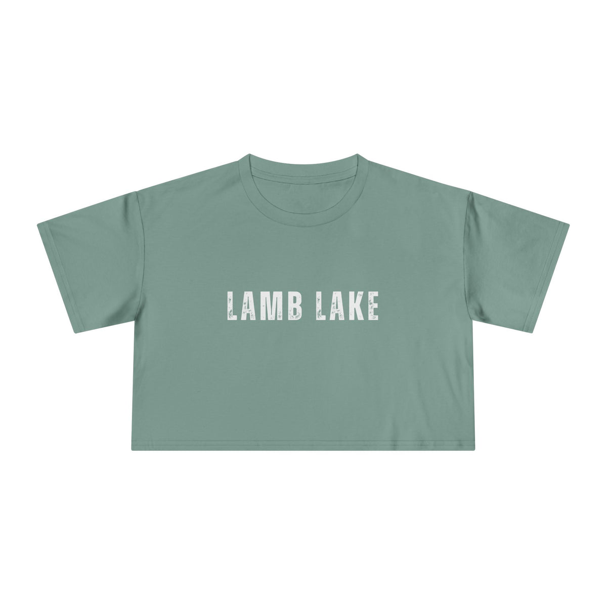 Lamb Lake Crop Tee — Women's Casual Lakeside Graphic Top