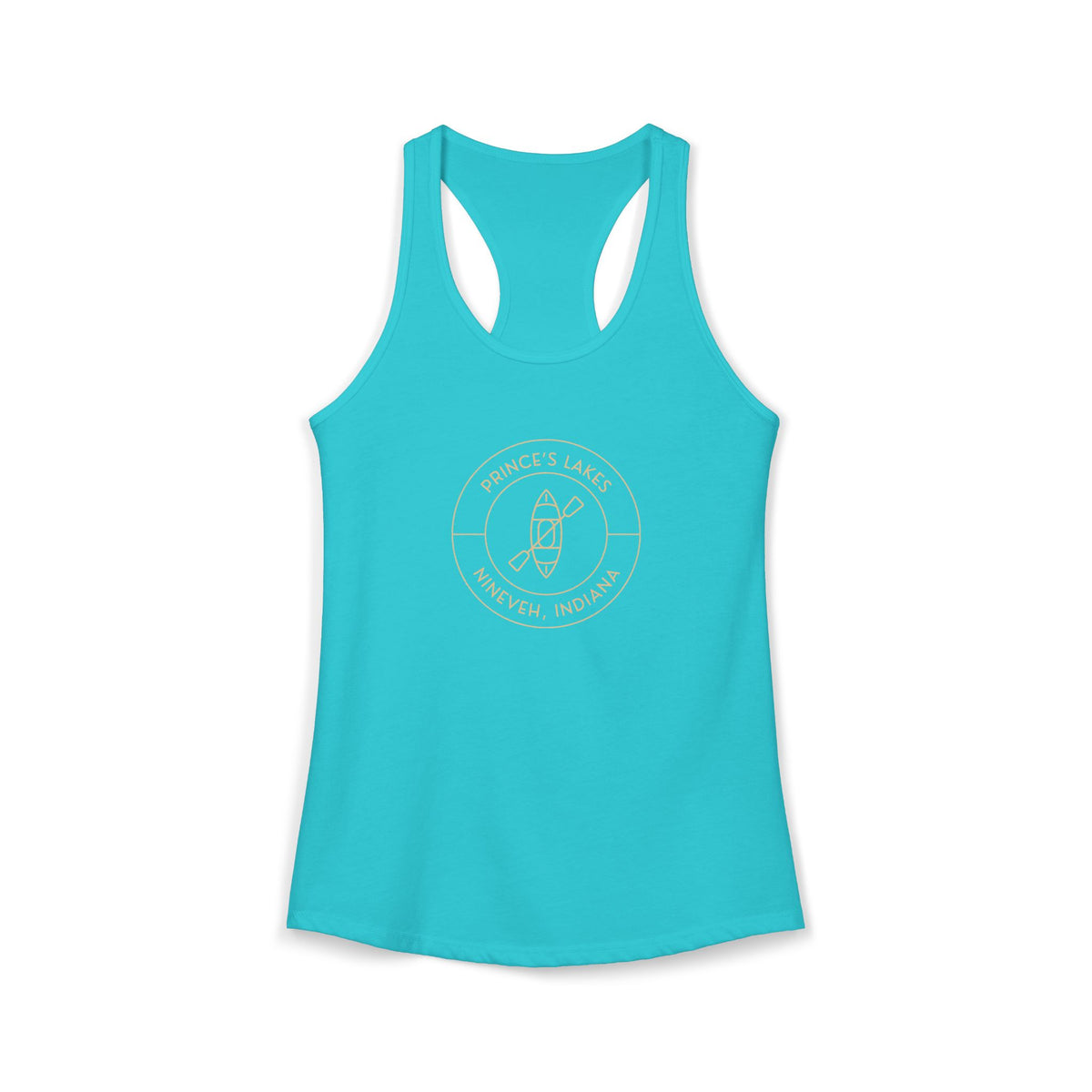 Women's Racerback Tank- "Kayak Prince's Lakes"
