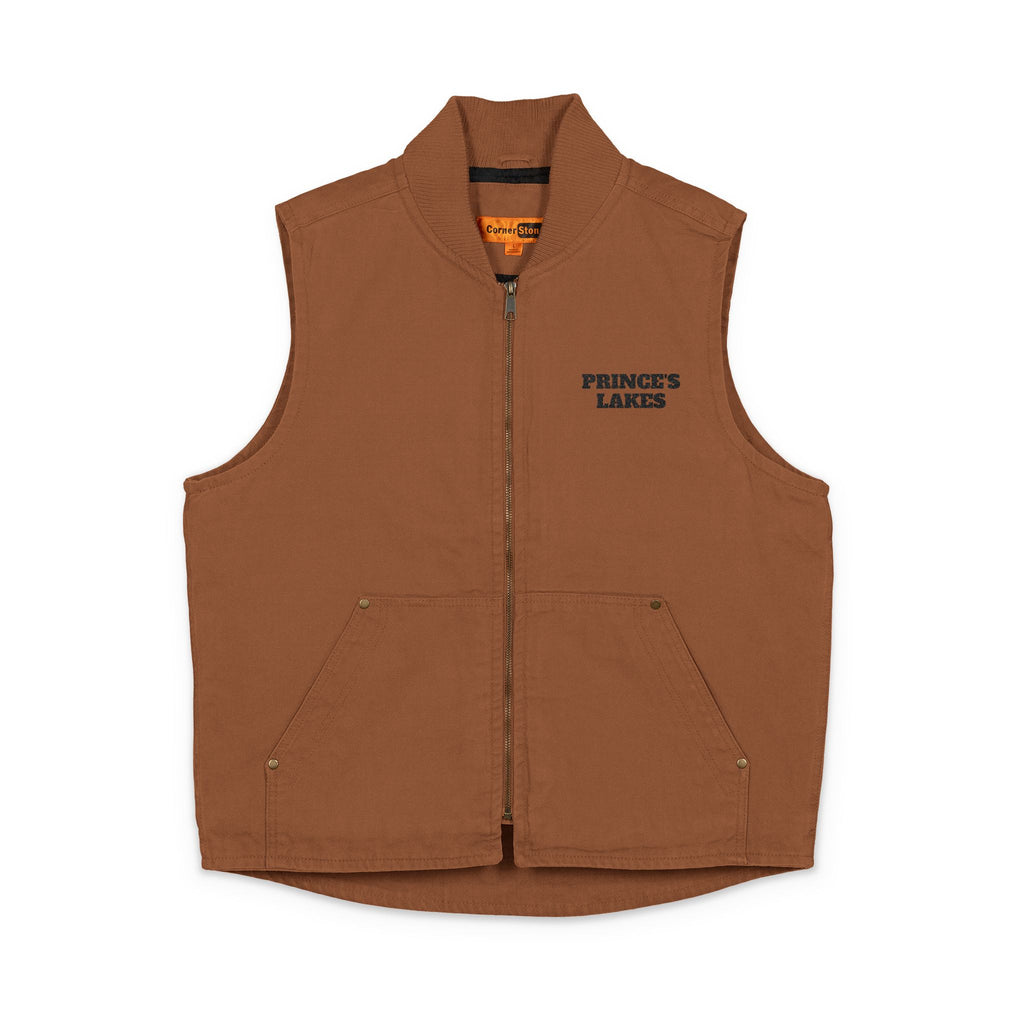Embroidered Washed Duck Cloth Work Vest — Rugged Utility Jacket
