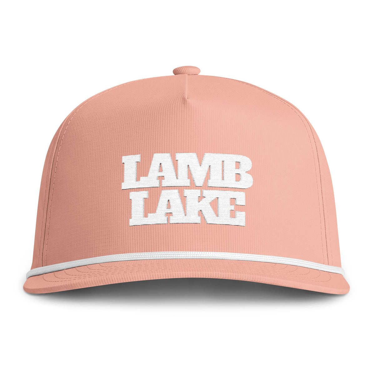 Sunwashed Rope Cap - "LAMB LAKE' Embroidered Trucker Hat