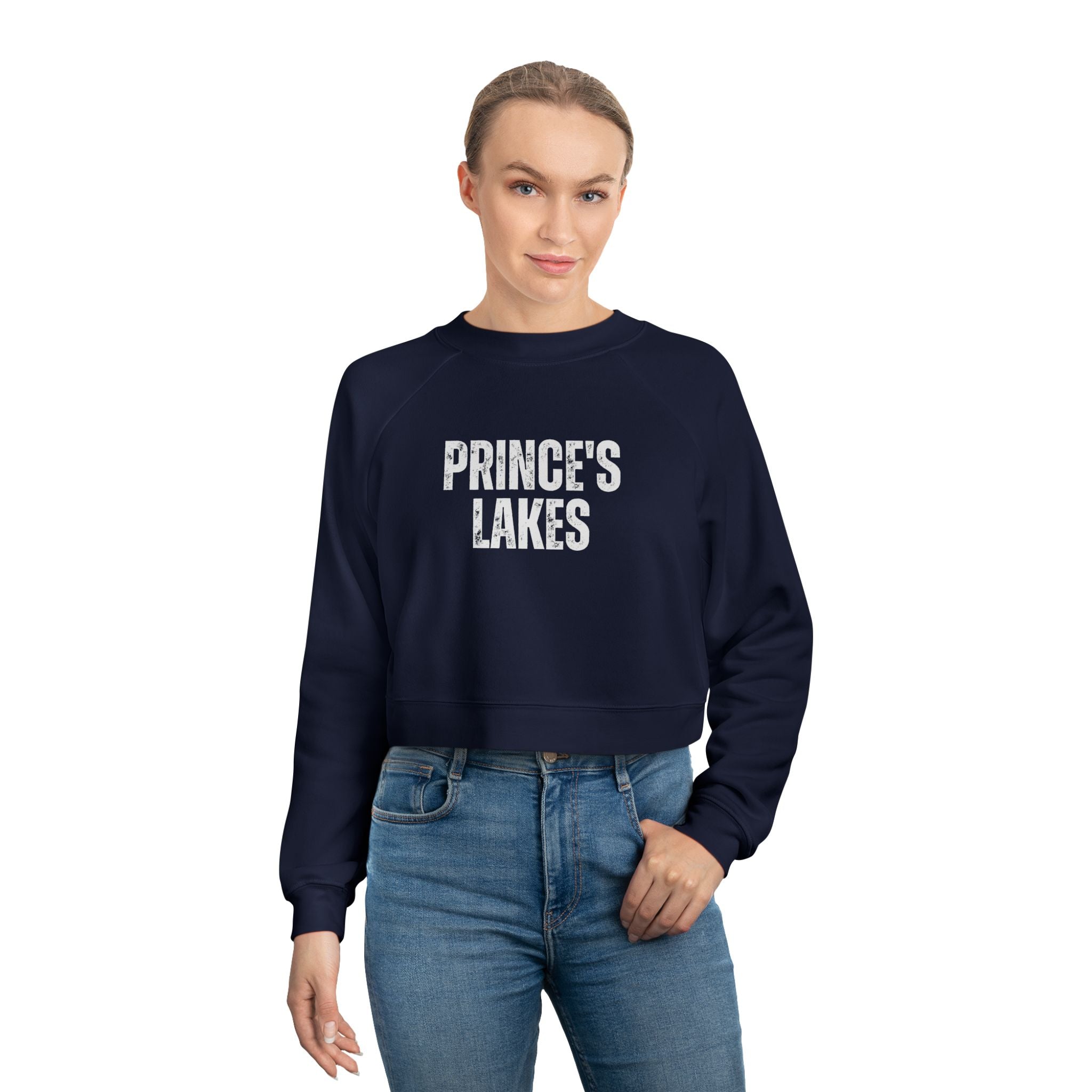 Cropped Pullover — 'Prince's Lakes' Minimal White Fleece for Women