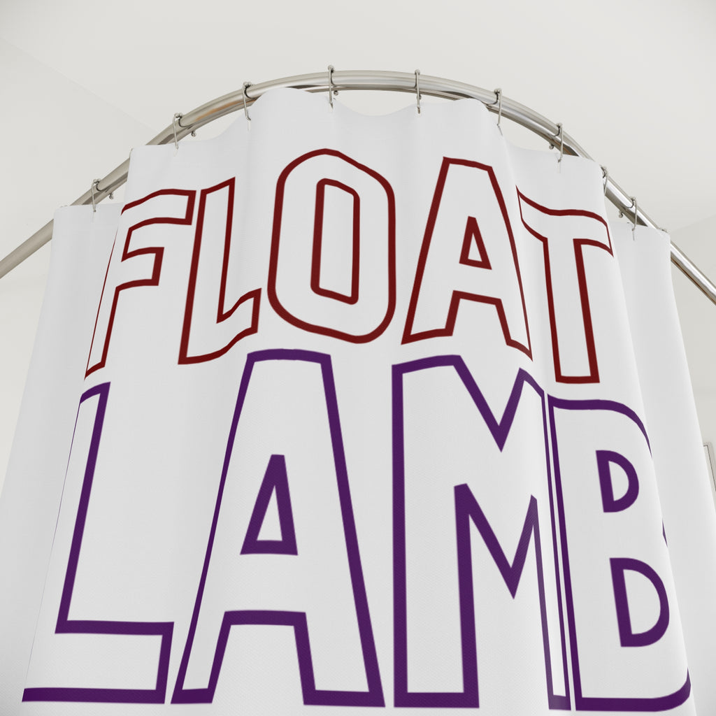 Float Lamb Lake Shower Curtain — "Float Lamb Lake Trafalgar, Indiana"