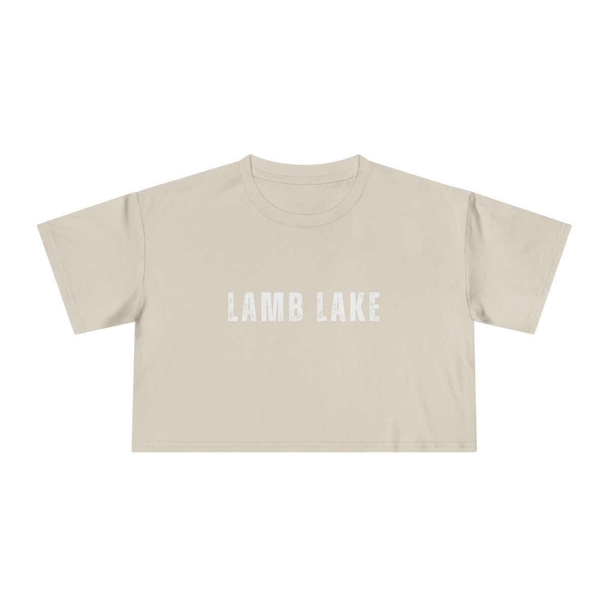 Lamb Lake Crop Tee — Women's Casual Lakeside Graphic Top