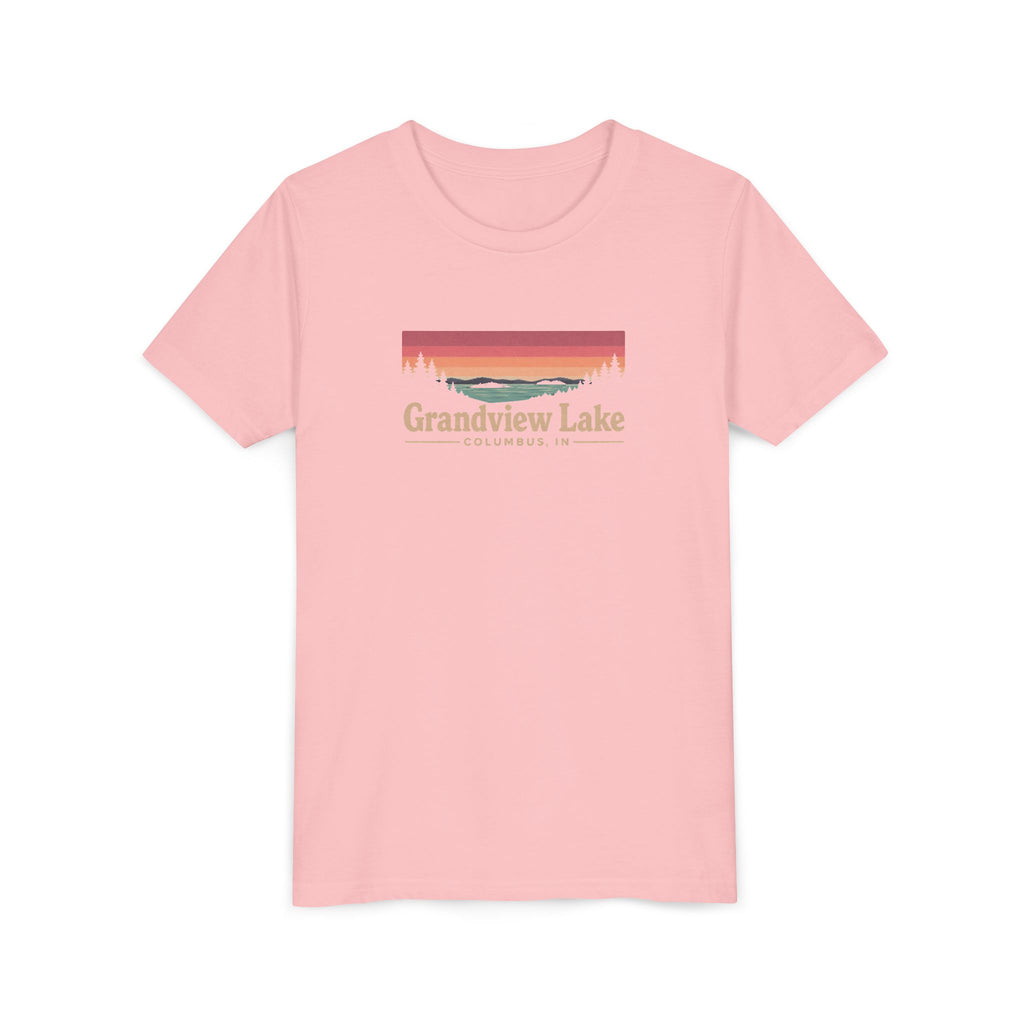 Youth Tee — Grandview Lake Retro Sunset Graphic