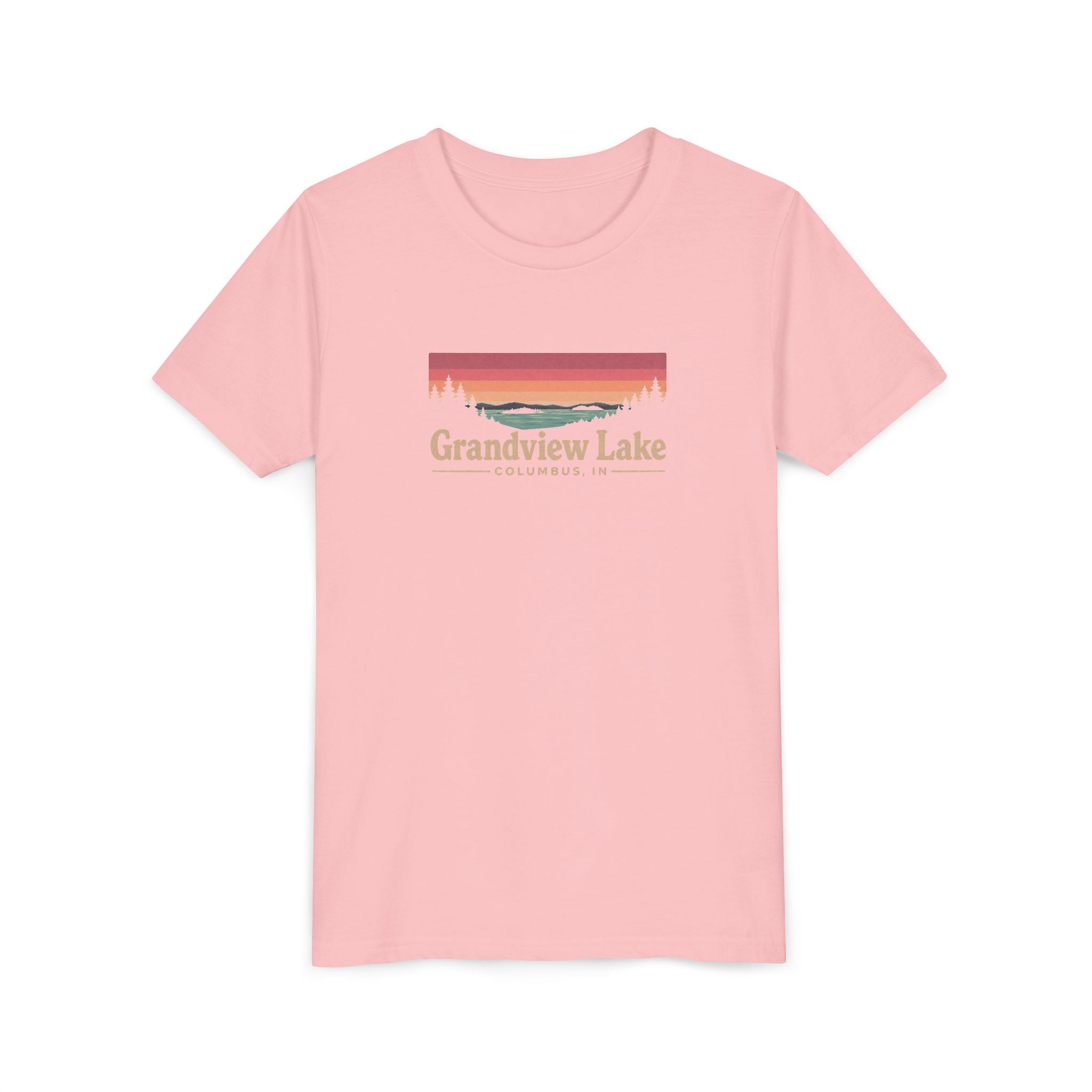 Youth Tee — Grandview Lake Retro Sunset Graphic