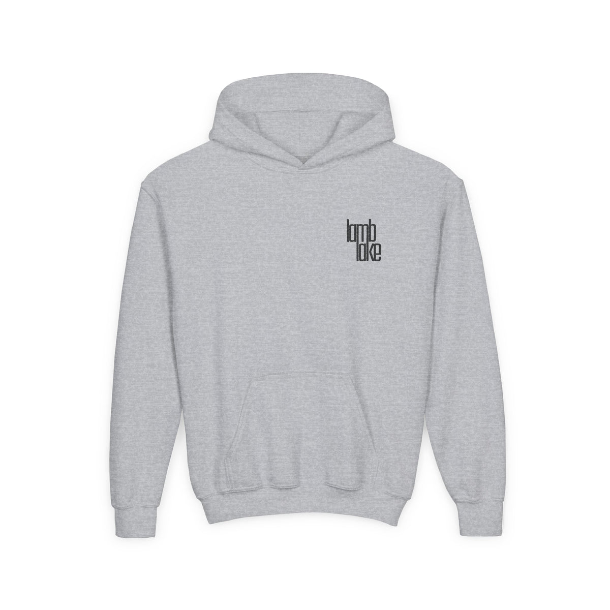 Youth Hoodie — Minimal 'lamb lake' Chest Logo Streetwear
