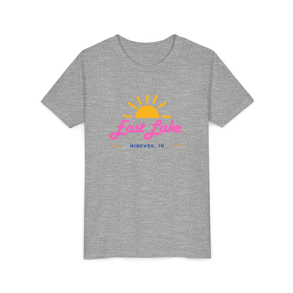 Youth Tee — East Lake Retro Sunset Kids Shirt (East Lake, IN)