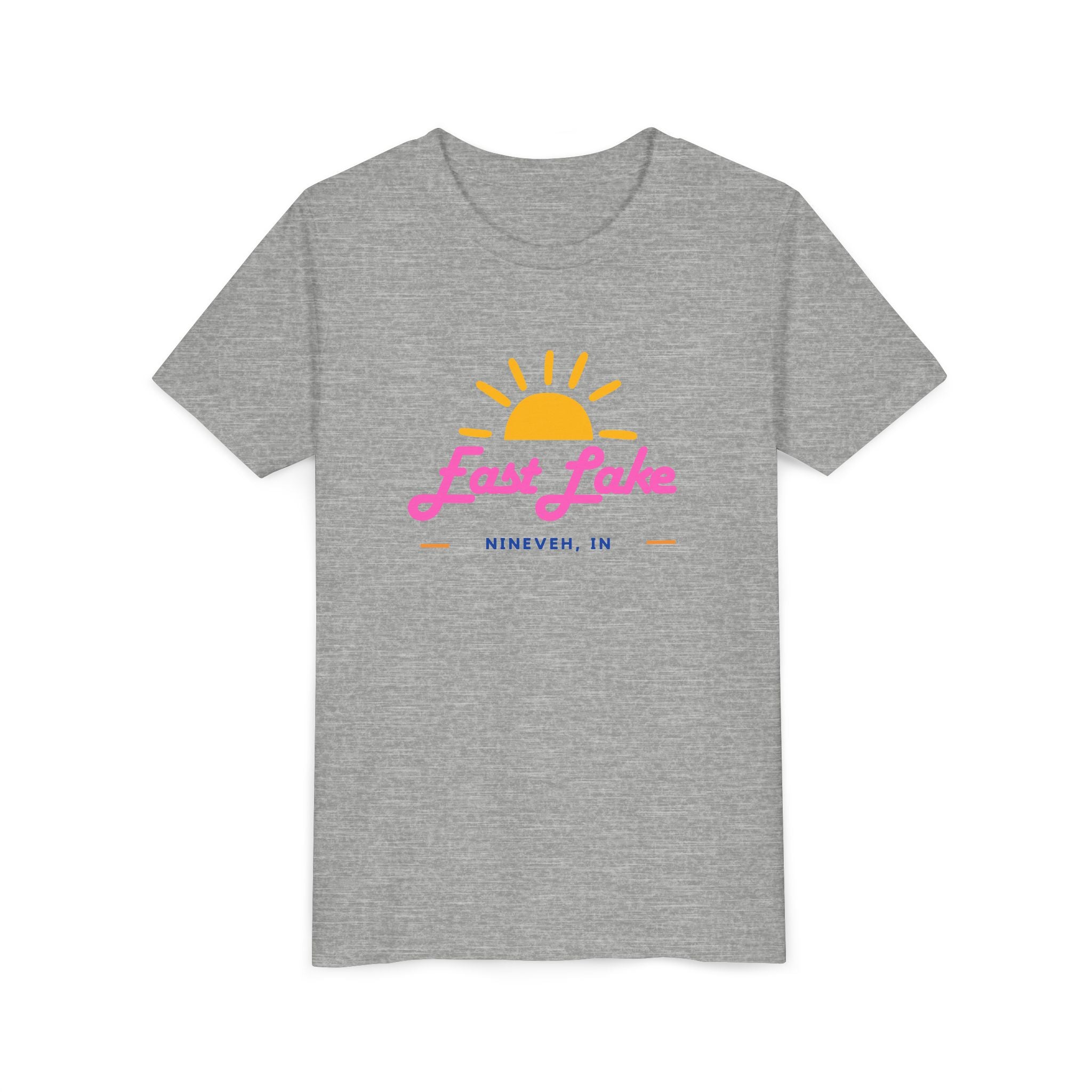 Youth Tee — East Lake Retro Sunset Kids Shirt (East Lake, IN)