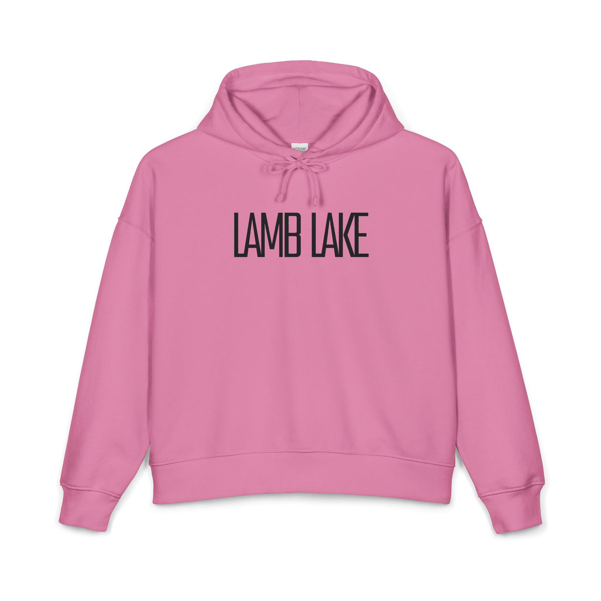 Lamb Lake Organic Women's Hoodie — Black 'Lamb Lake' Cozy Pullover