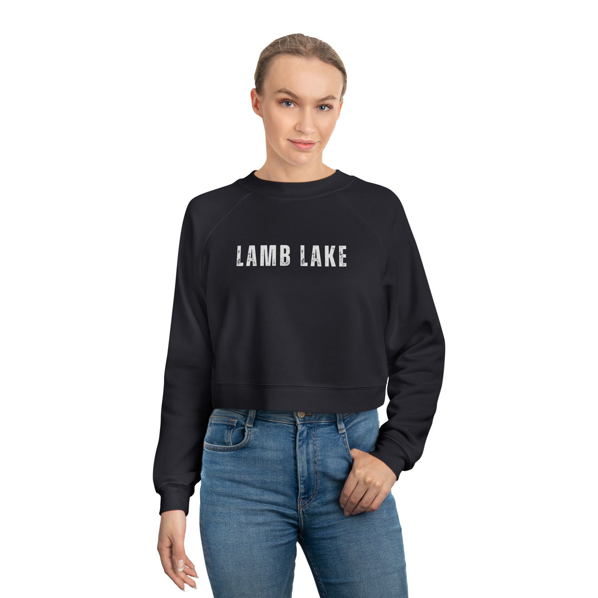 Lamb Lake Cropped Pullover — Minimal White Fleece for Women