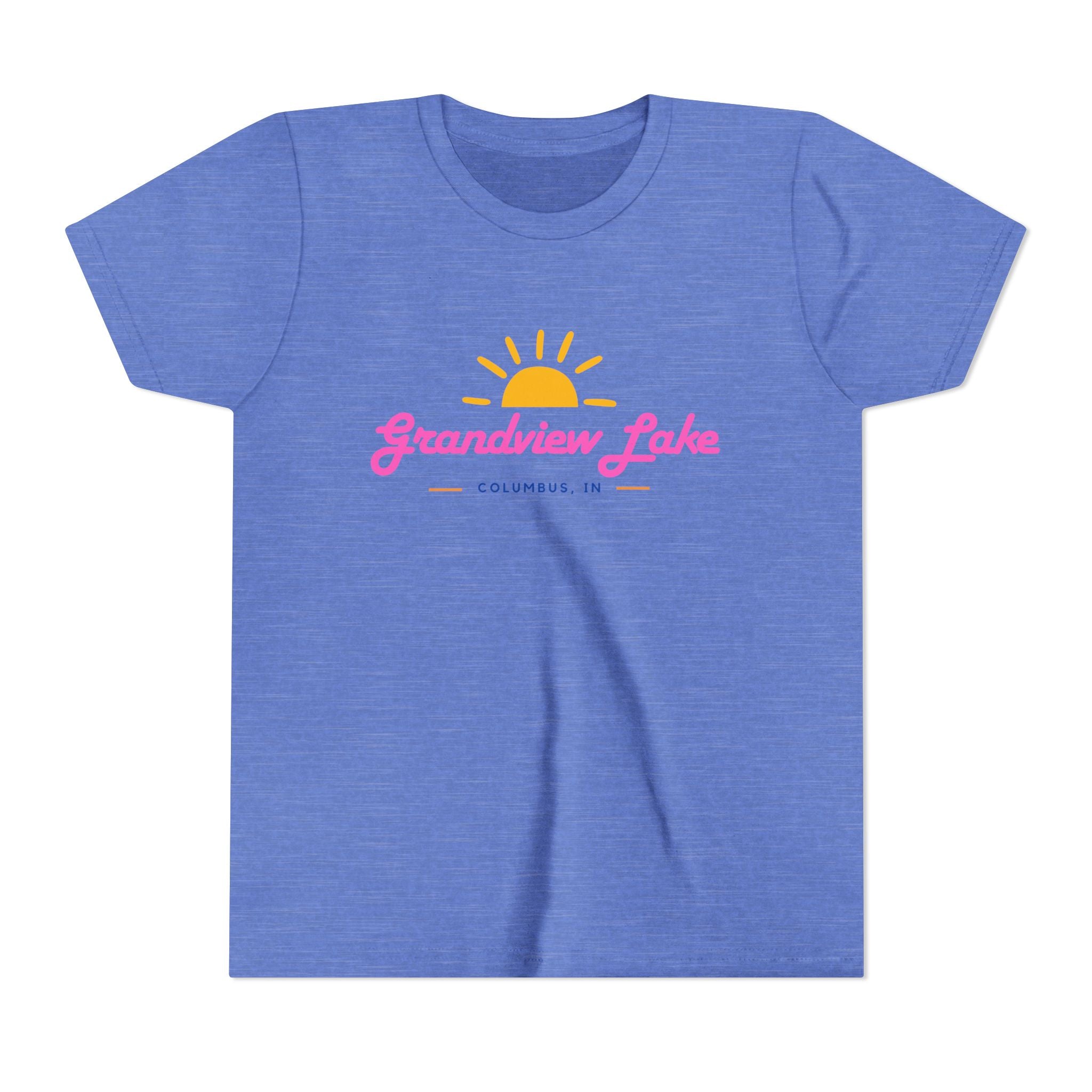 Youth Tee — Grandview Lake Retro Sunset Kids Shirt (Columbus, IN)