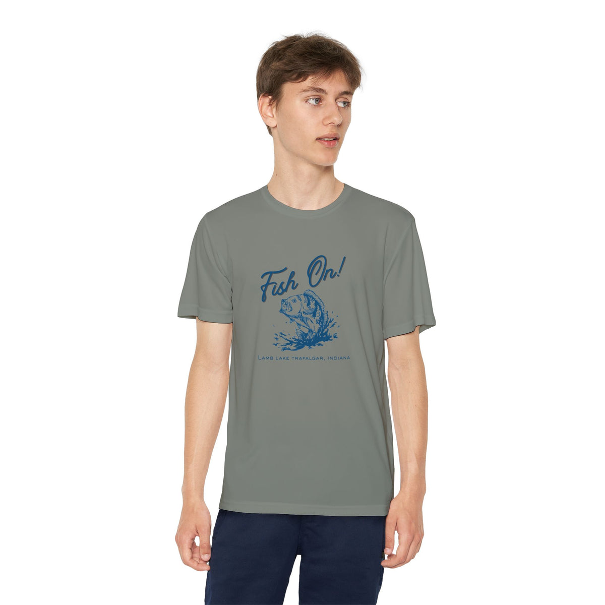 Youth Lamb Lake Fishing T‑Shirt - "Fish On!" Bass Angler Tee