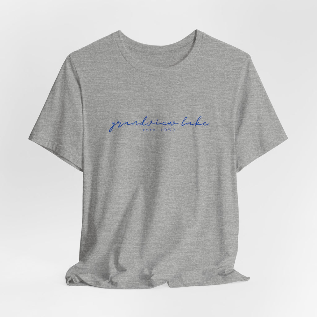 Script "grandview lake" Unisex Jersey Short Sleeve Tee