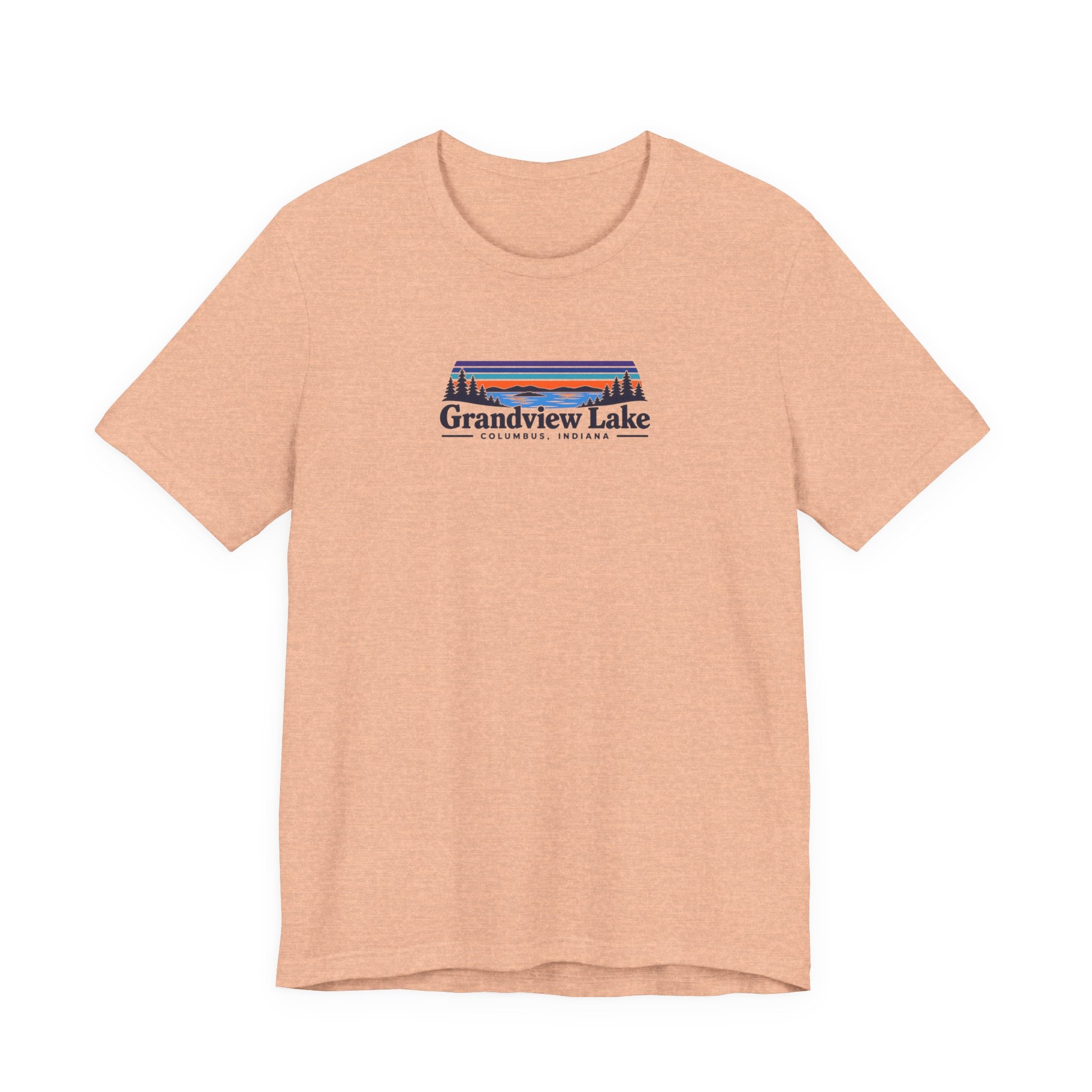 Grandview Lake Landscape Tee — Retro Mountain Lake Graphic T-Shirt