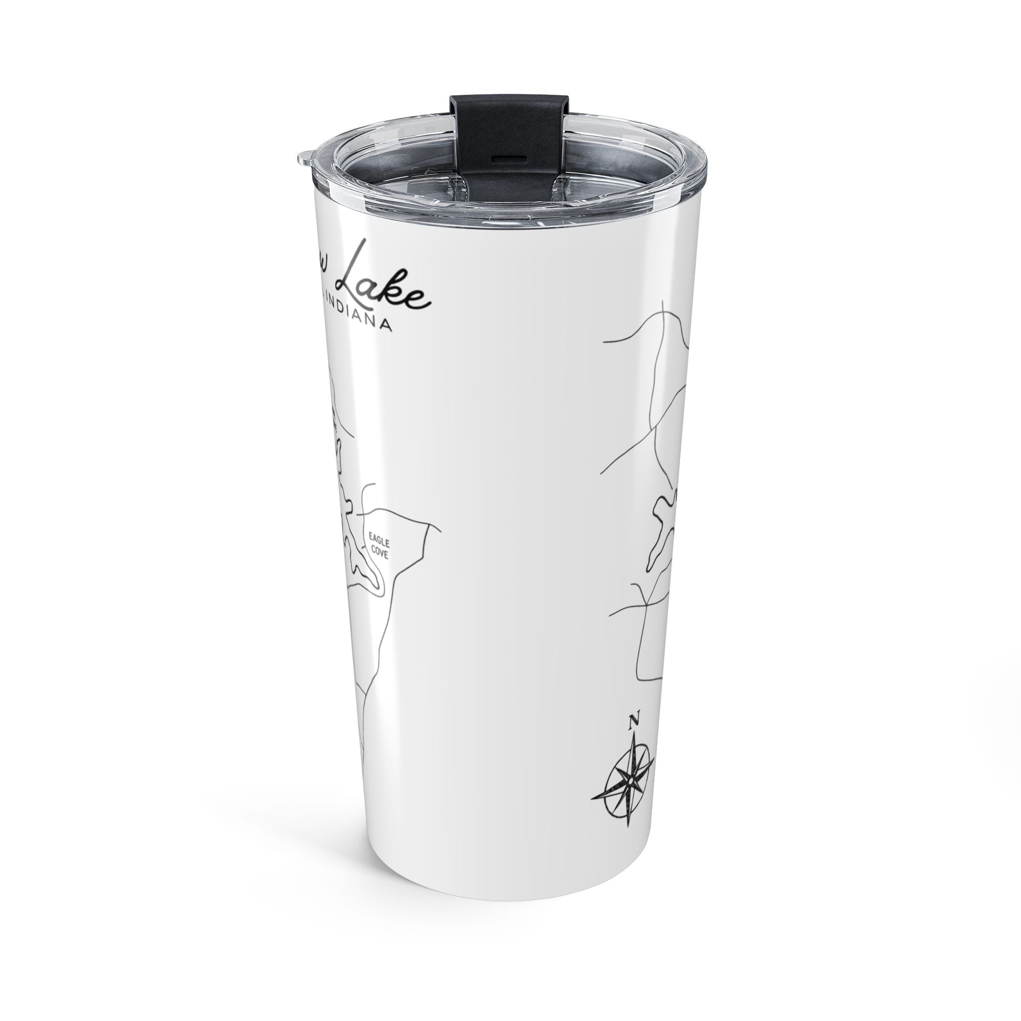 20oz Prince's Lakes Map Tumbler — Retro Minimalist Lake Map Design