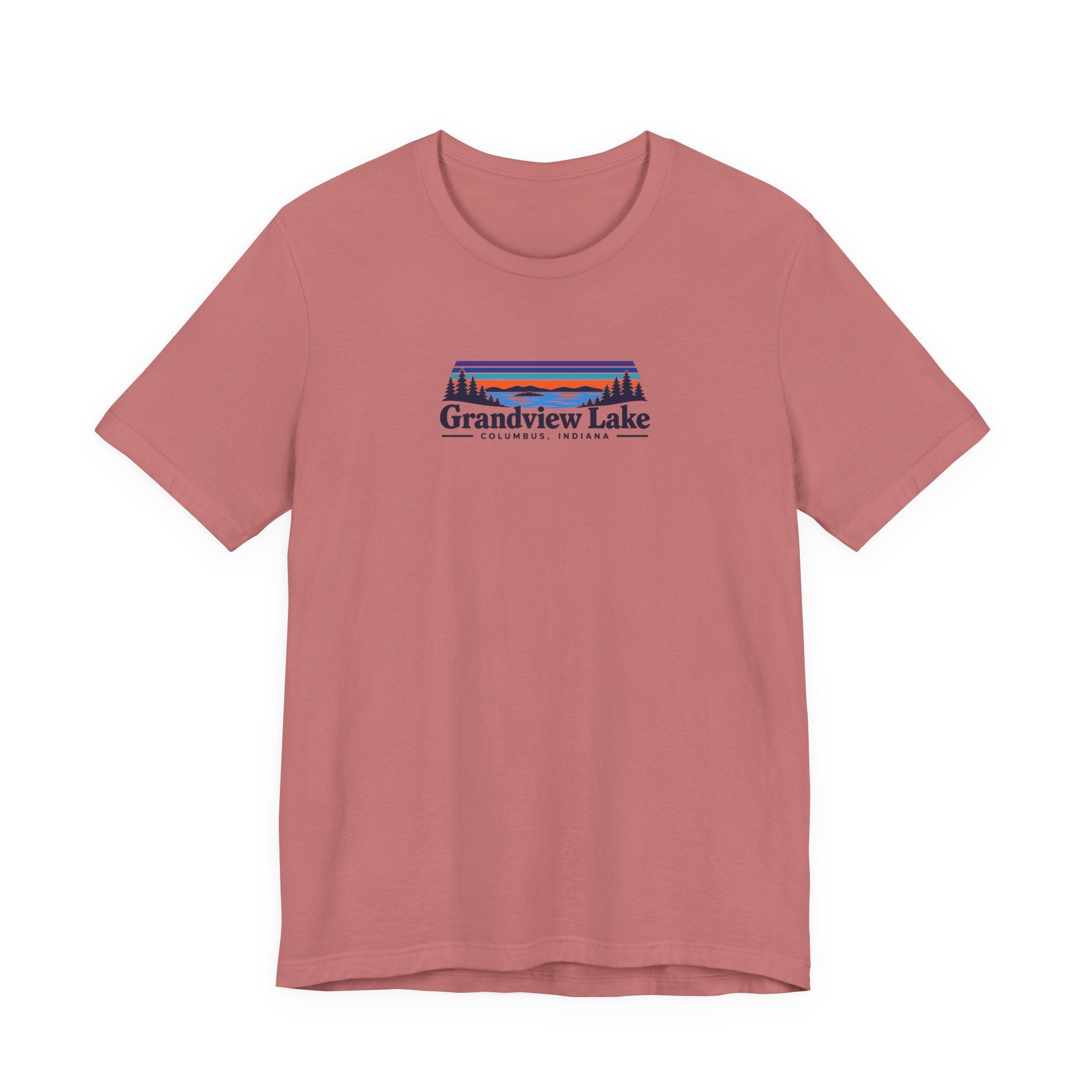 Grandview Lake Landscape Tee — Retro Mountain Lake Graphic T-Shirt