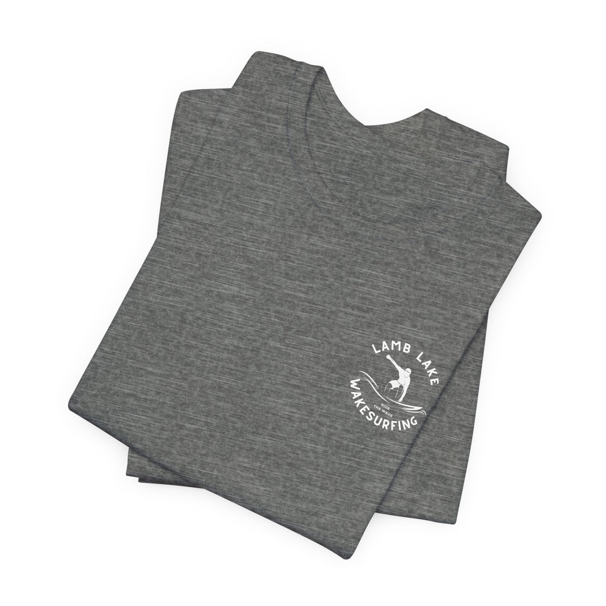 Wakesurf Pocket & Back Print Lamb Lake Minimalist Tee —  Short Sleeve Shirt