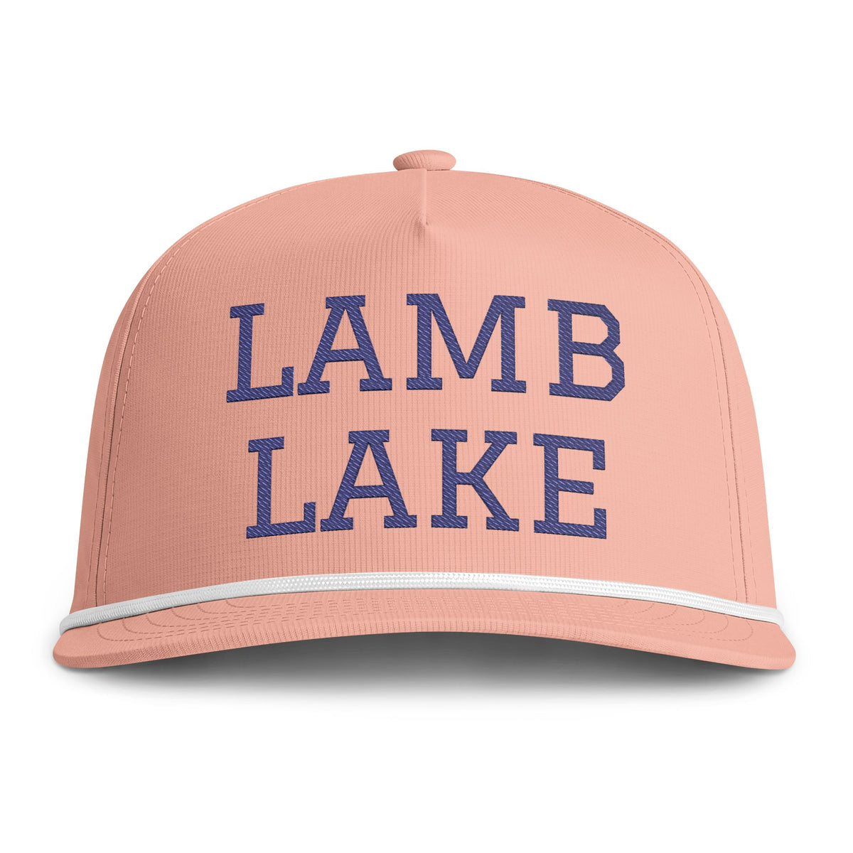Lamb Lake Rope Cap — Embroidered Stitch Vintage Sun-washed Trucker Hat
