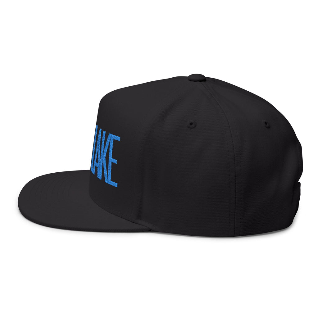 Flat Bill Cap — Minimal Embroidered "LAMB LAKE" Logo Snapback