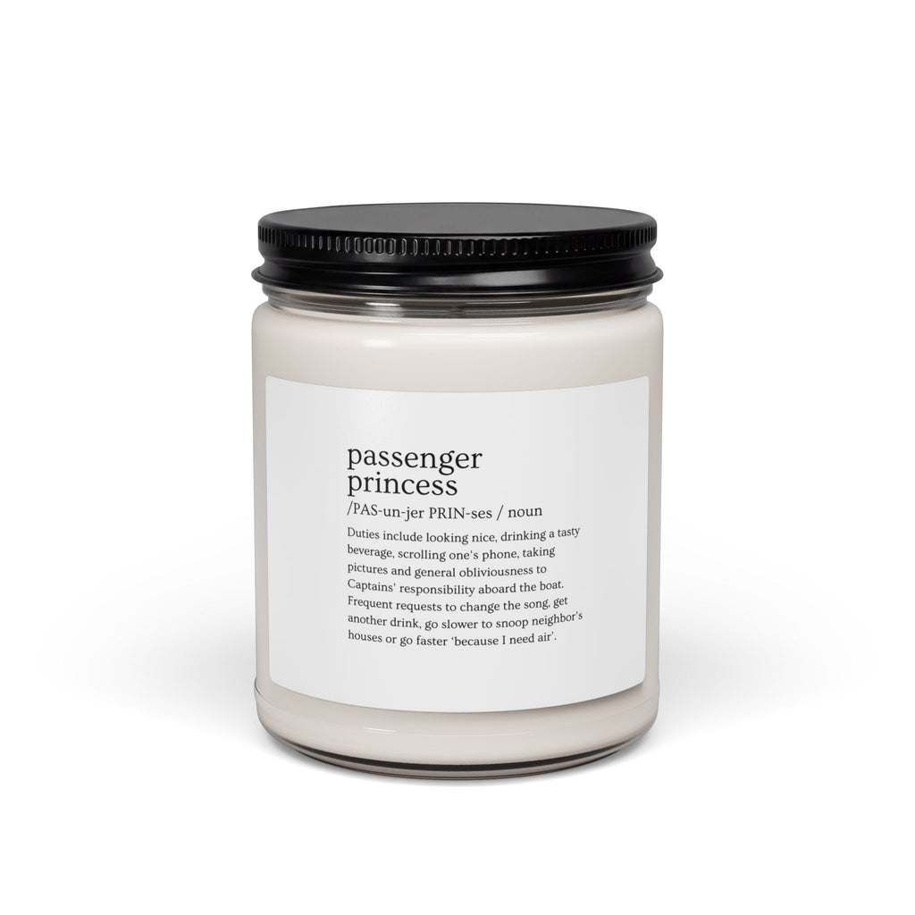 Passenger Princess Scented Soy Candle — 9oz Aromatherapy Candle with Playful Definition Label