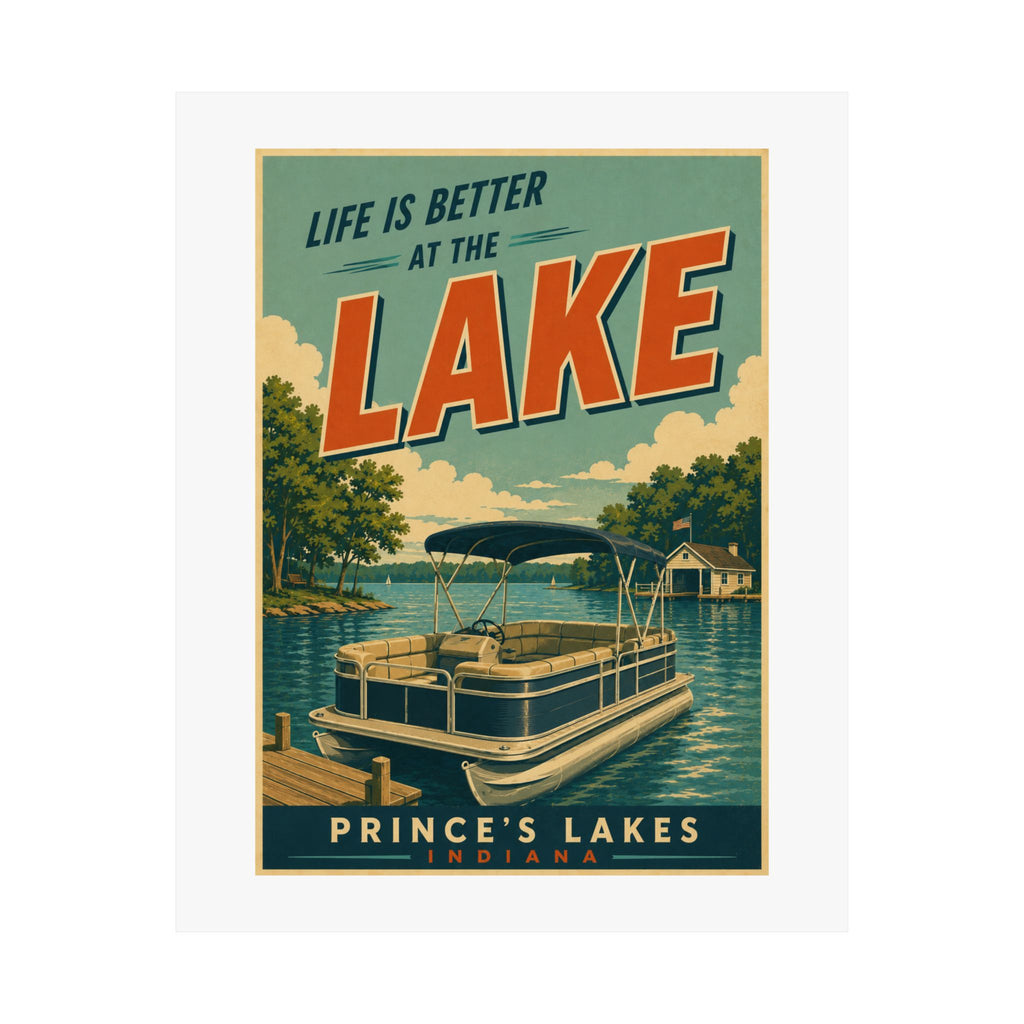 Lake Life Vintage Travel Poster Matte Print