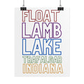 Rolled Poster — Float Lamb Lake Trafalgar Indiana Minimal Typography Art