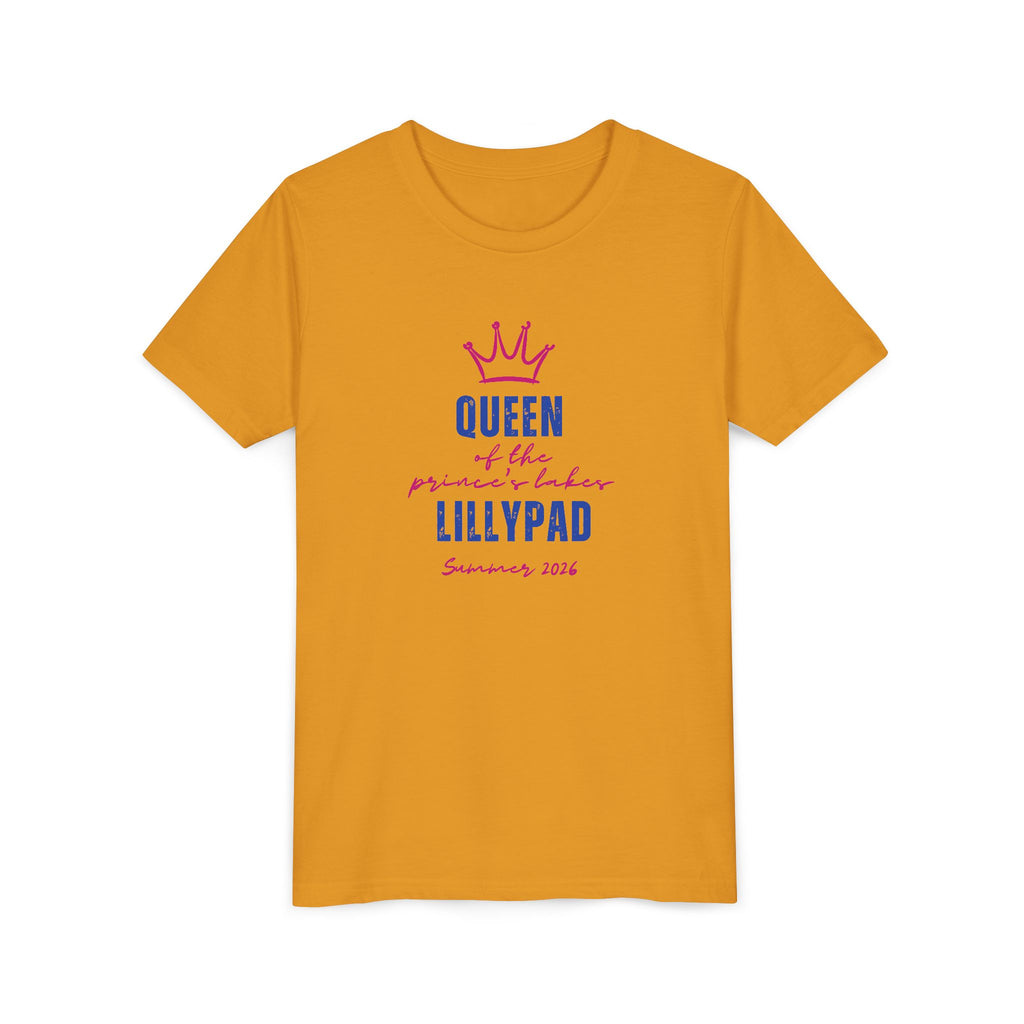 Youth Tee — "Queen of the Lillypad" Crown Graphic Kids Shirt