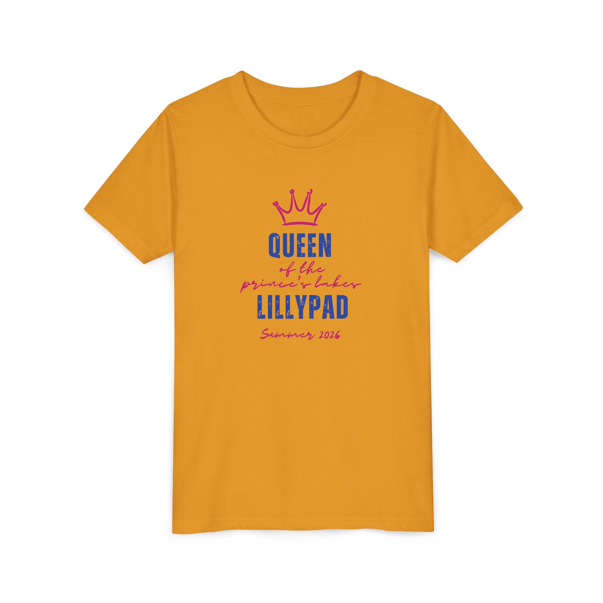 Youth Tee — "Queen of the Lillypad" Crown Graphic Kids Shirt