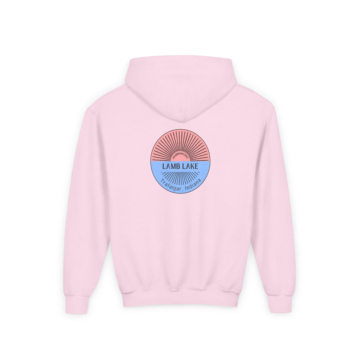 Youth Hoodie - Lamb Lake Retro Sunrise Logo Pullover