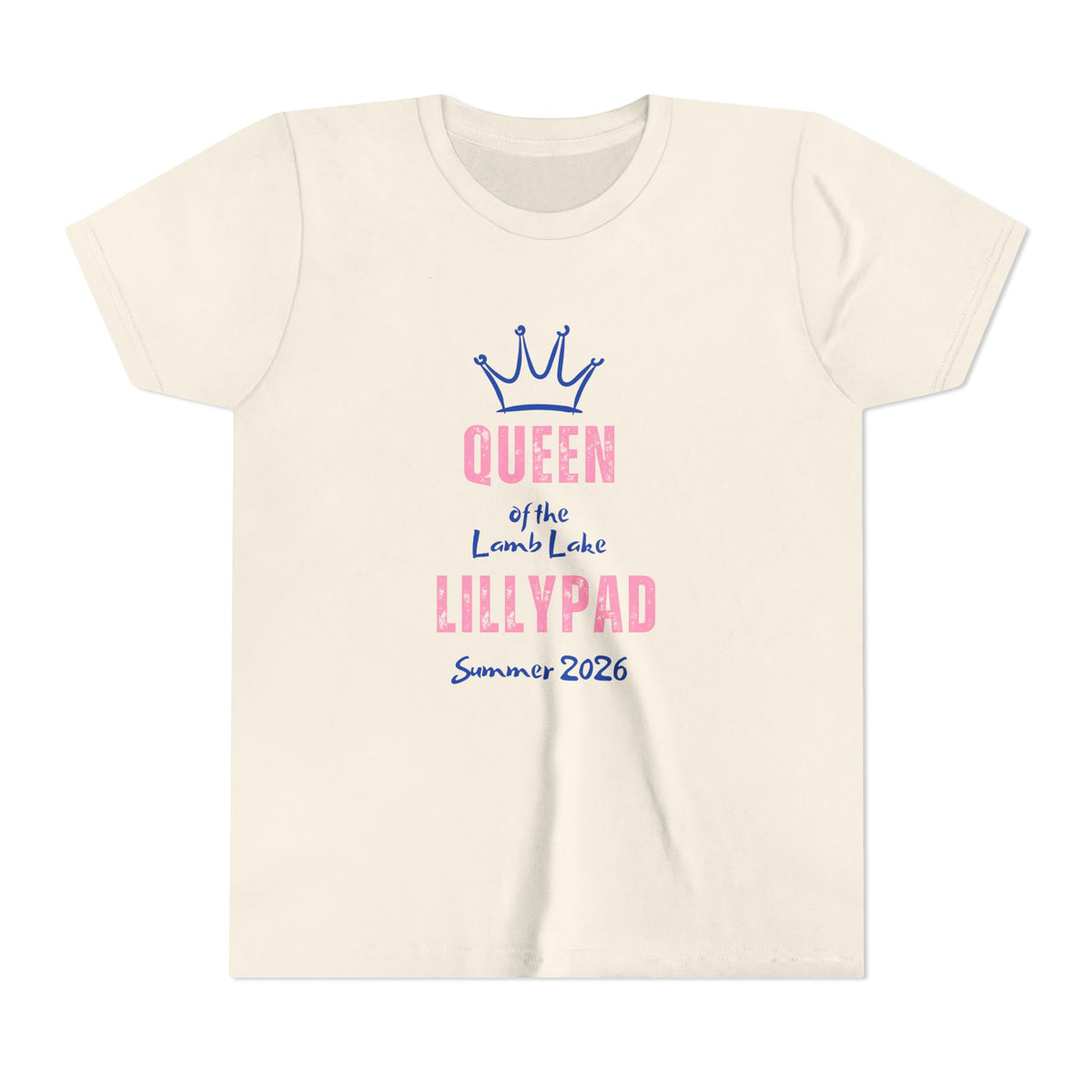 Youth Tee — "Queen of the Lillypad" Lamb Lake Crown Graphic Kids Shirt