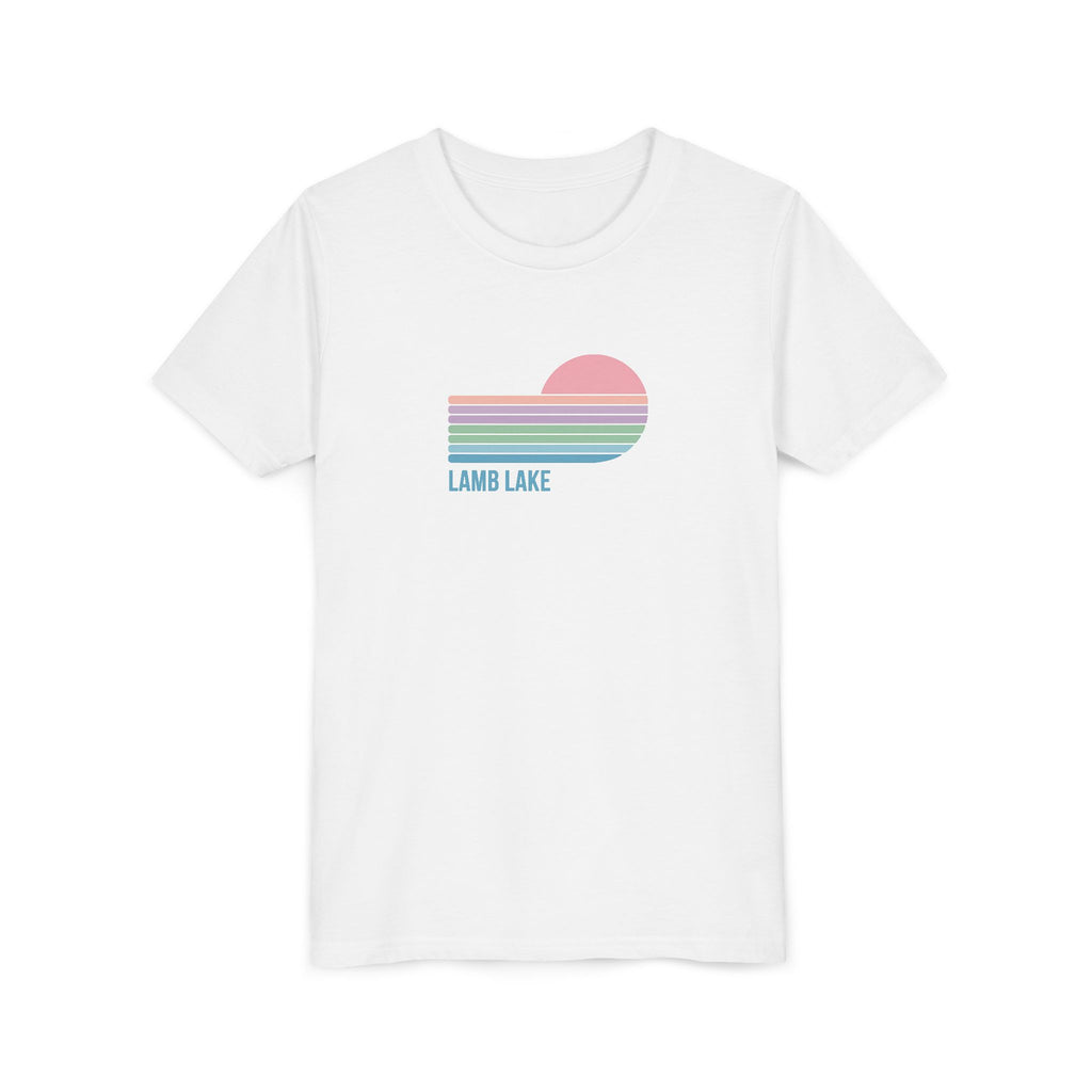 Youth Tee - Retro Pastel 'Lamb Lake' Sunset Graphic