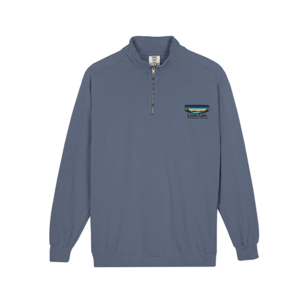 Quarter-Zip Sweatshirt — Lamb Lake Retro Sunset Patch