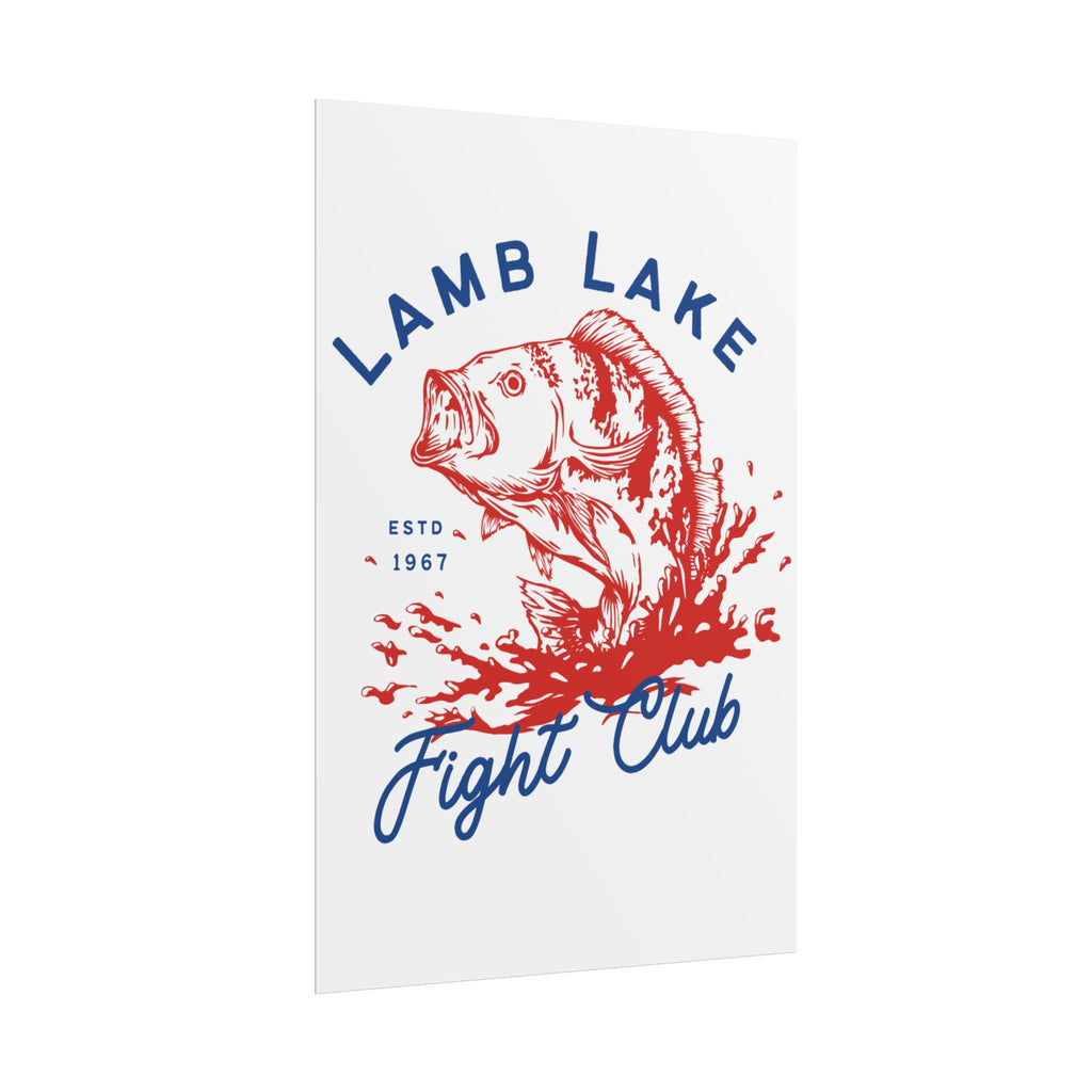 Rolled Poster — Lamb Lake Fight Club Vintage Bass Fishing Art Print
