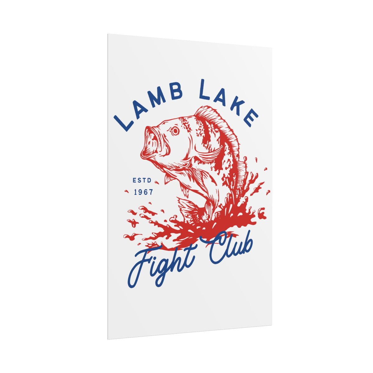 Rolled Poster — Lamb Lake Fight Club Vintage Bass Fishing Art Print