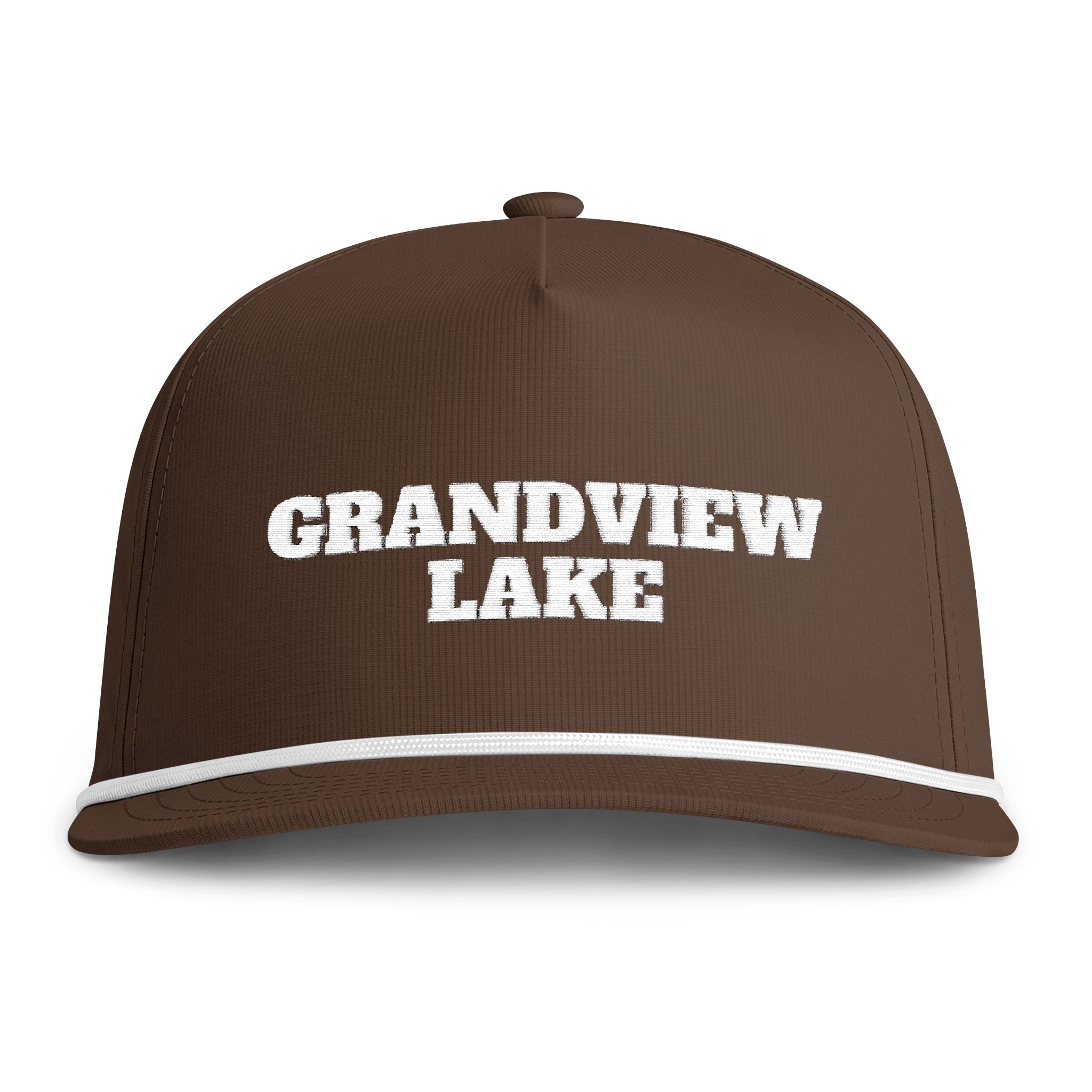 Sunwashed Rope Cap - "GRANDVIEW LAKE' Embroidered Trucker Hat